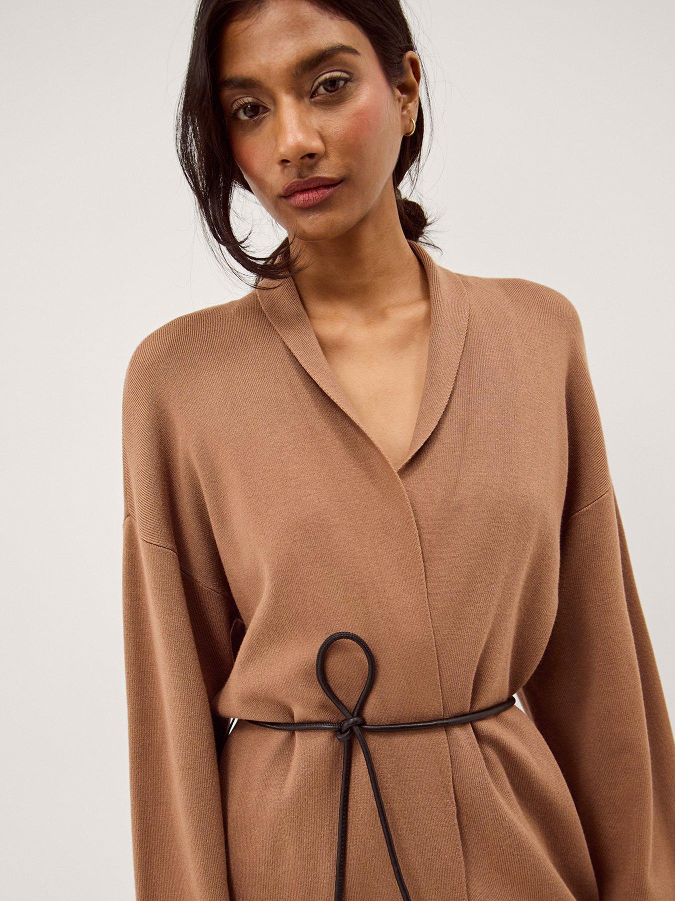  image of monsoon-saskia-shawl-cardigan-brown