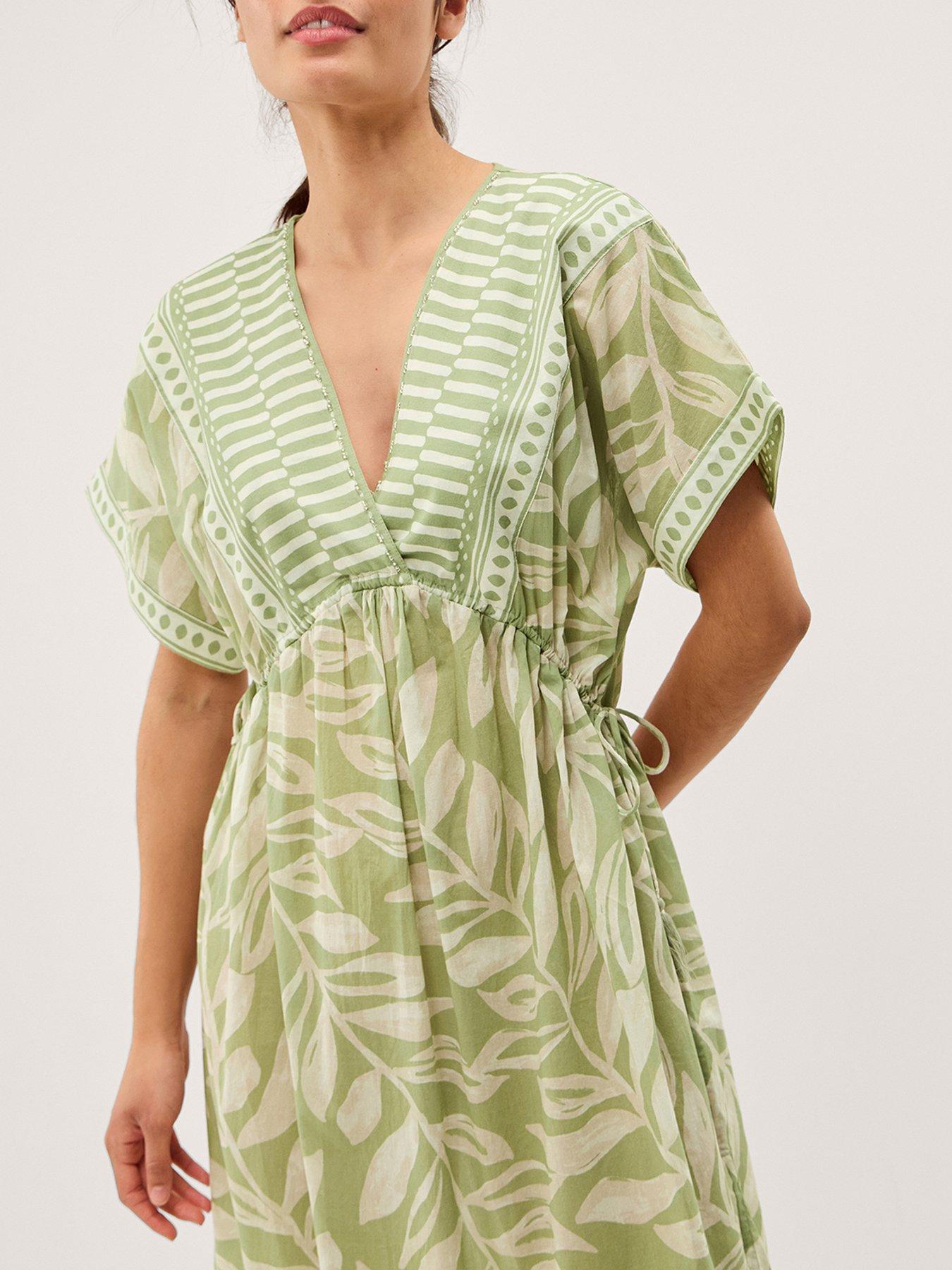 Image 3 of 5 of Monsoon Lillie Printed Dress - Green