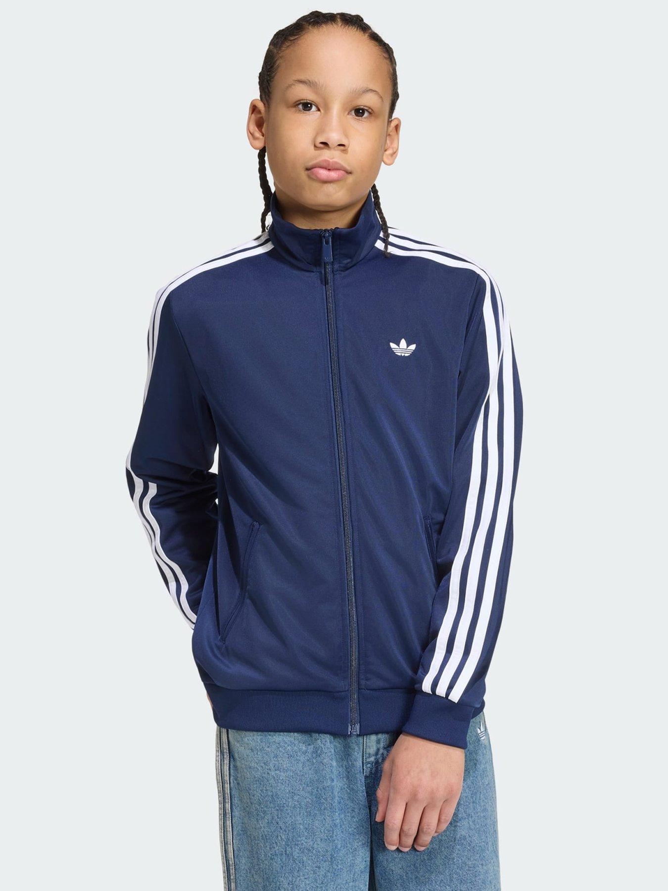 adidas Originals Junior Girls Firebird Loose Tracksuit Top - Pink