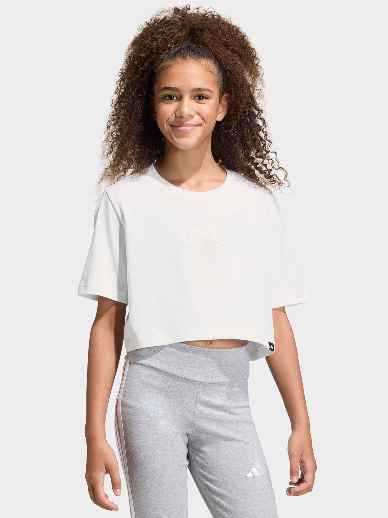 adidas Sportswear Kids Glam Cropped T-Shirt - White