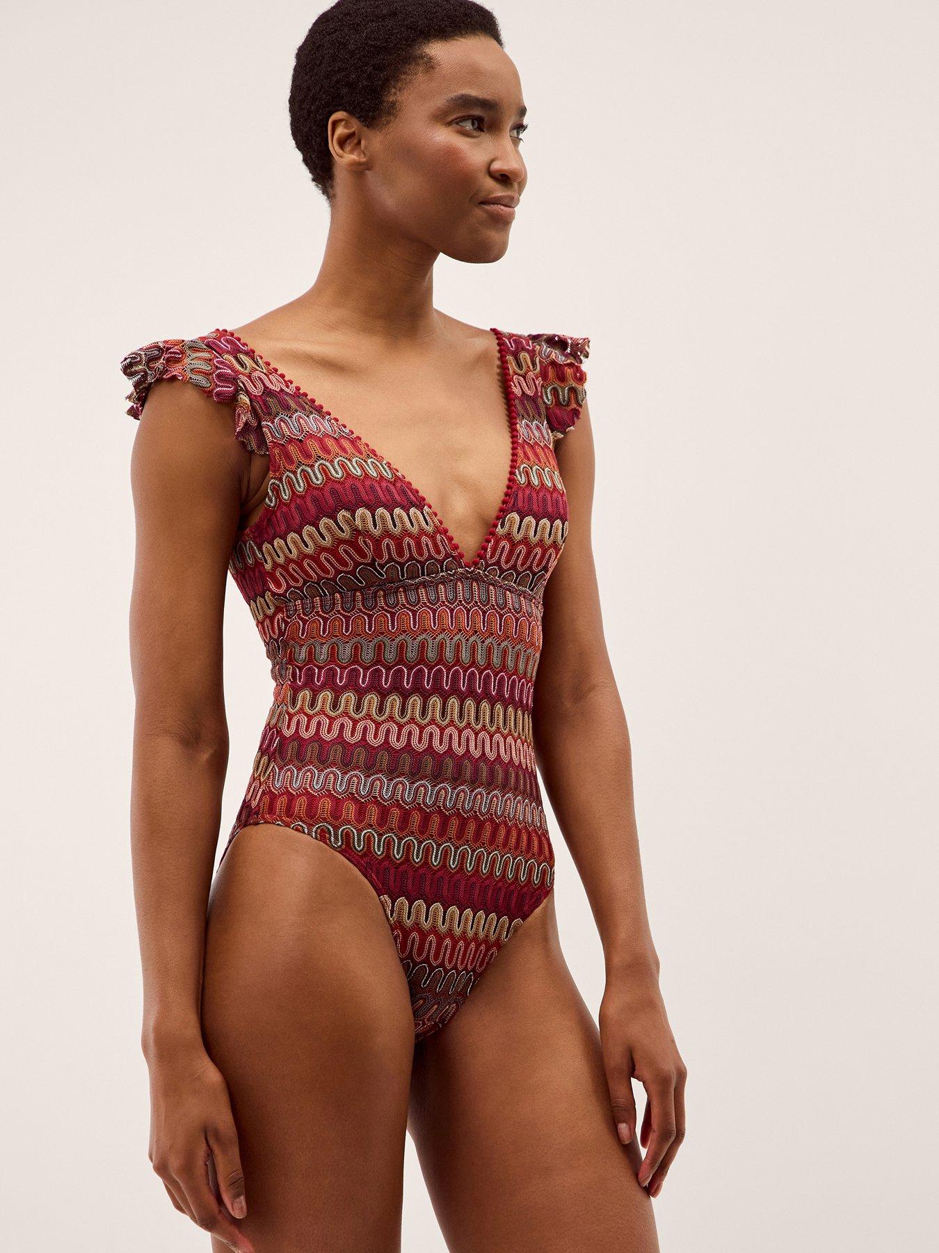 front image of monsoon-zaria-swimsuit-red