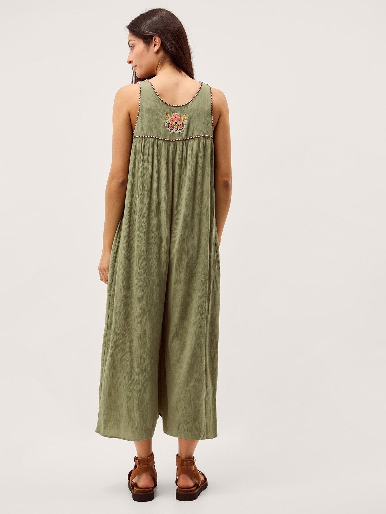 stillFront image of monsoon-lidia-romper-green