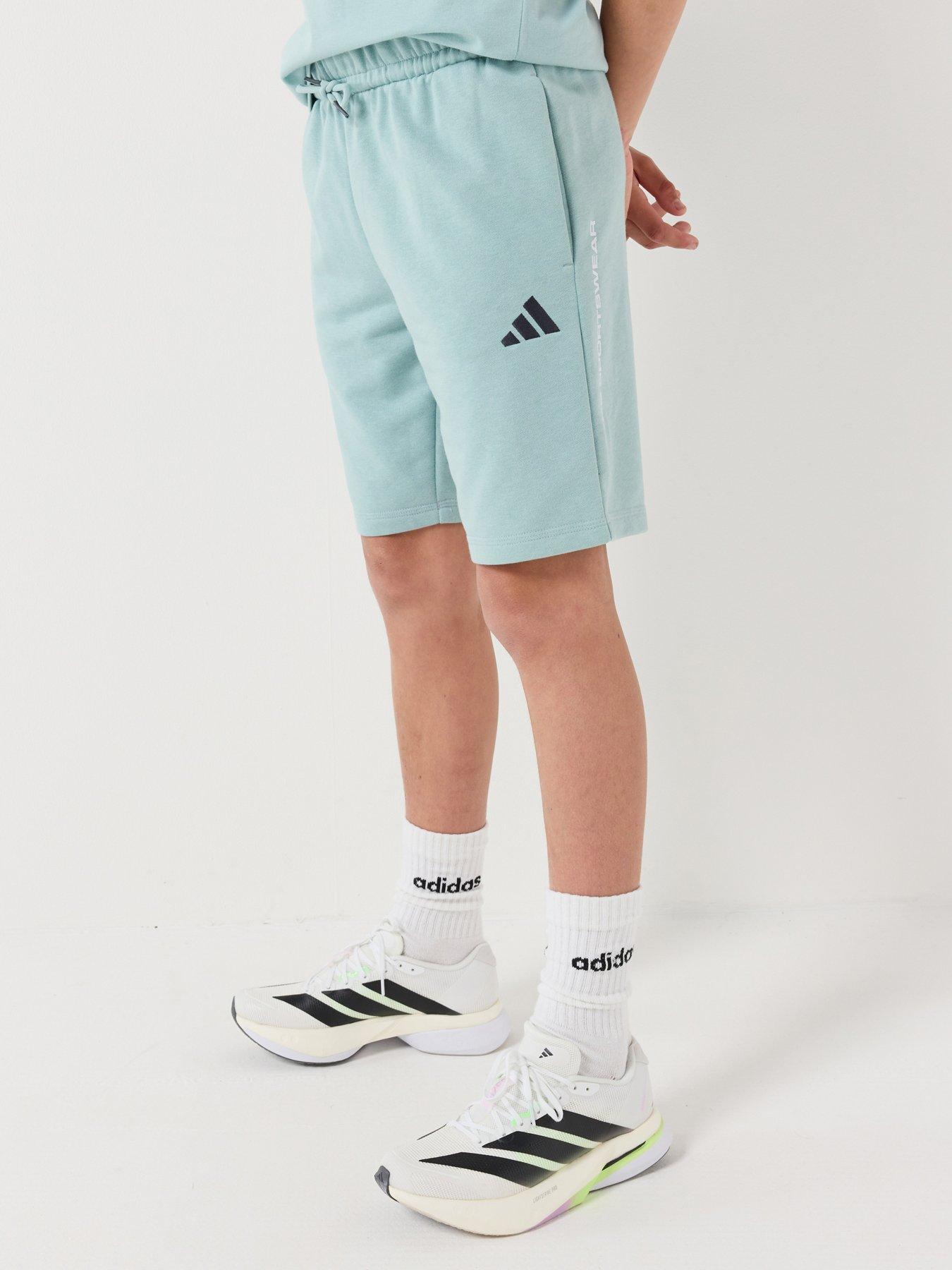 adidas-sportswear-junior-boys-boys-french-terry-slogan-shorts-green