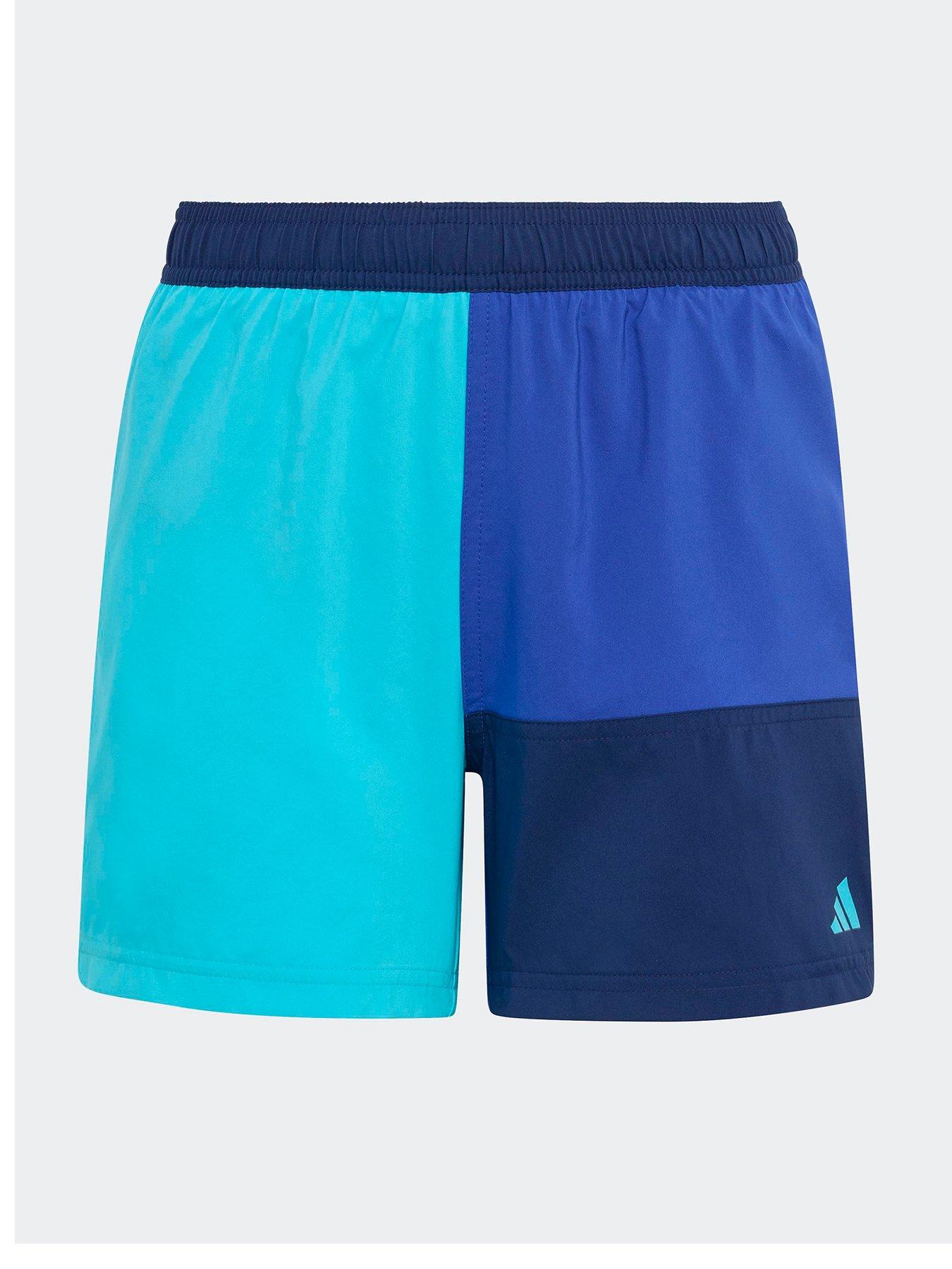  image of adidas-boys-colourblock-swimshorts-blue