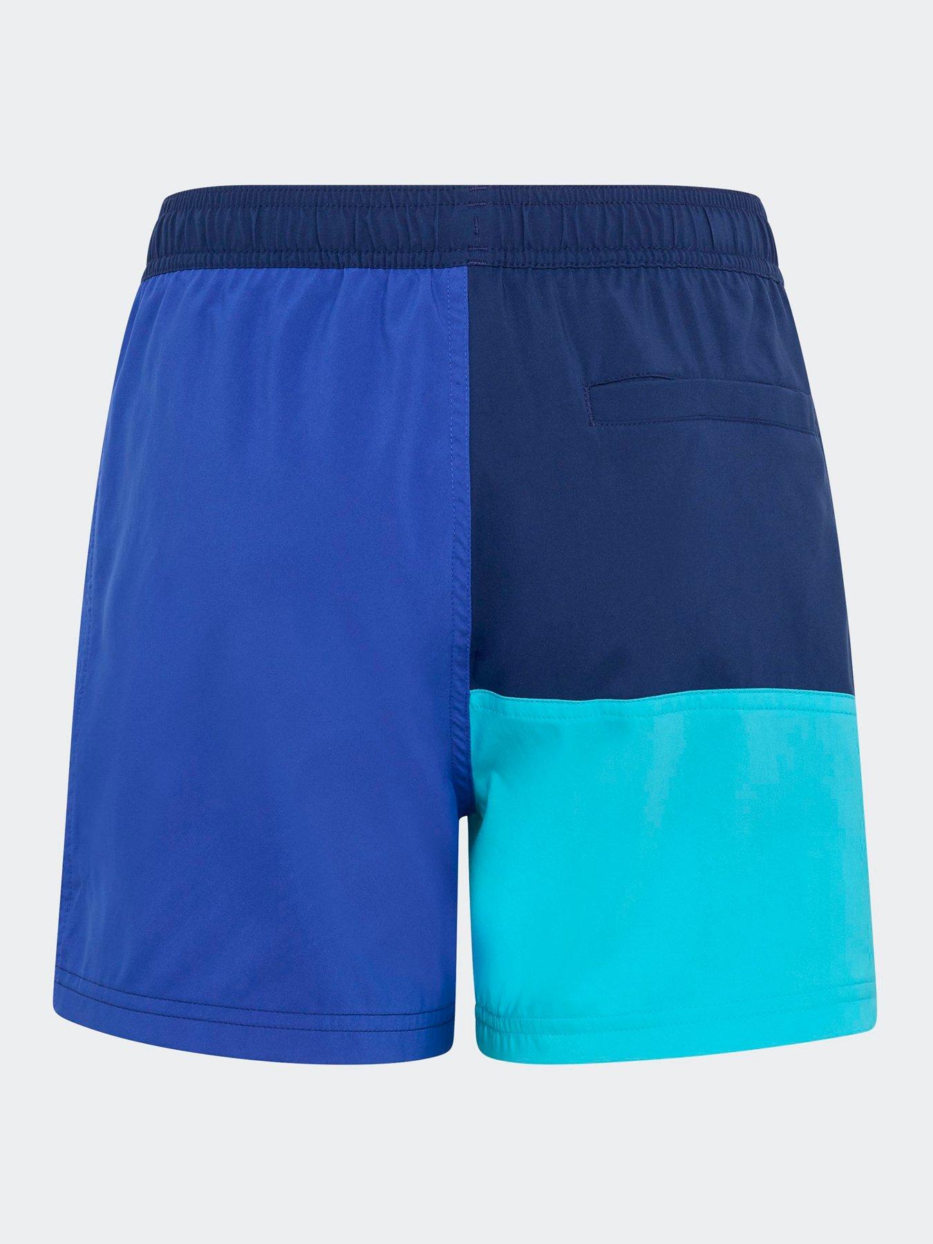  image of adidas-boys-colourblock-swimshorts-blue