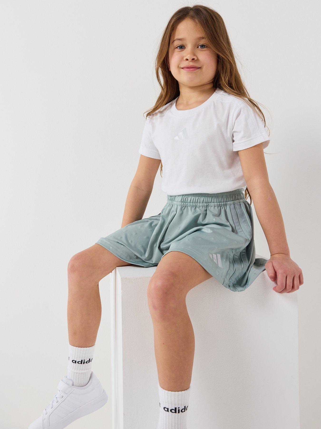 Image 6 of 6 of adidas Sportswear Kids Girls Seasonals Glam Short Set - White