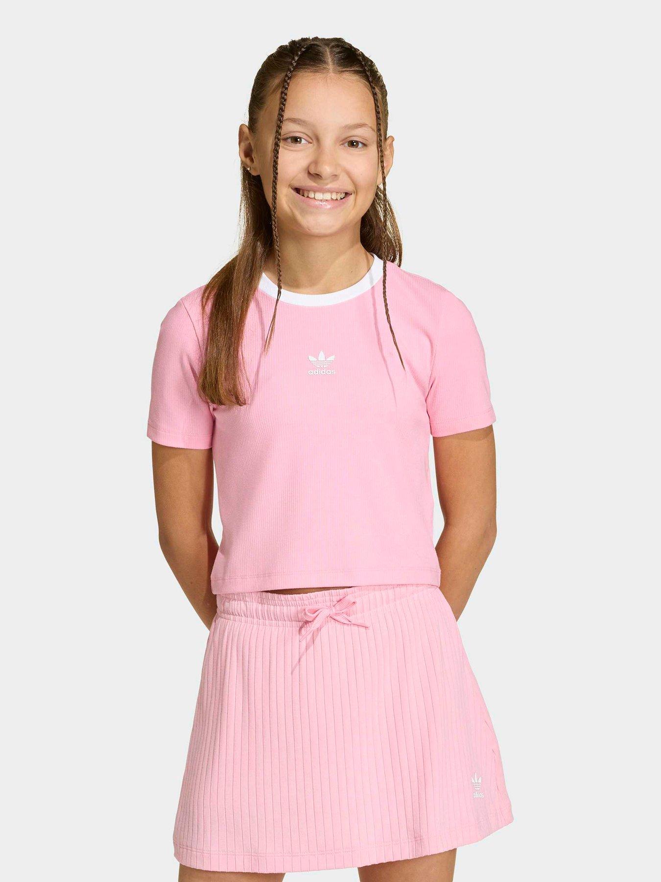 adidas Originals Junior Girl's Tight Mini Rib T-Shirt - Pink