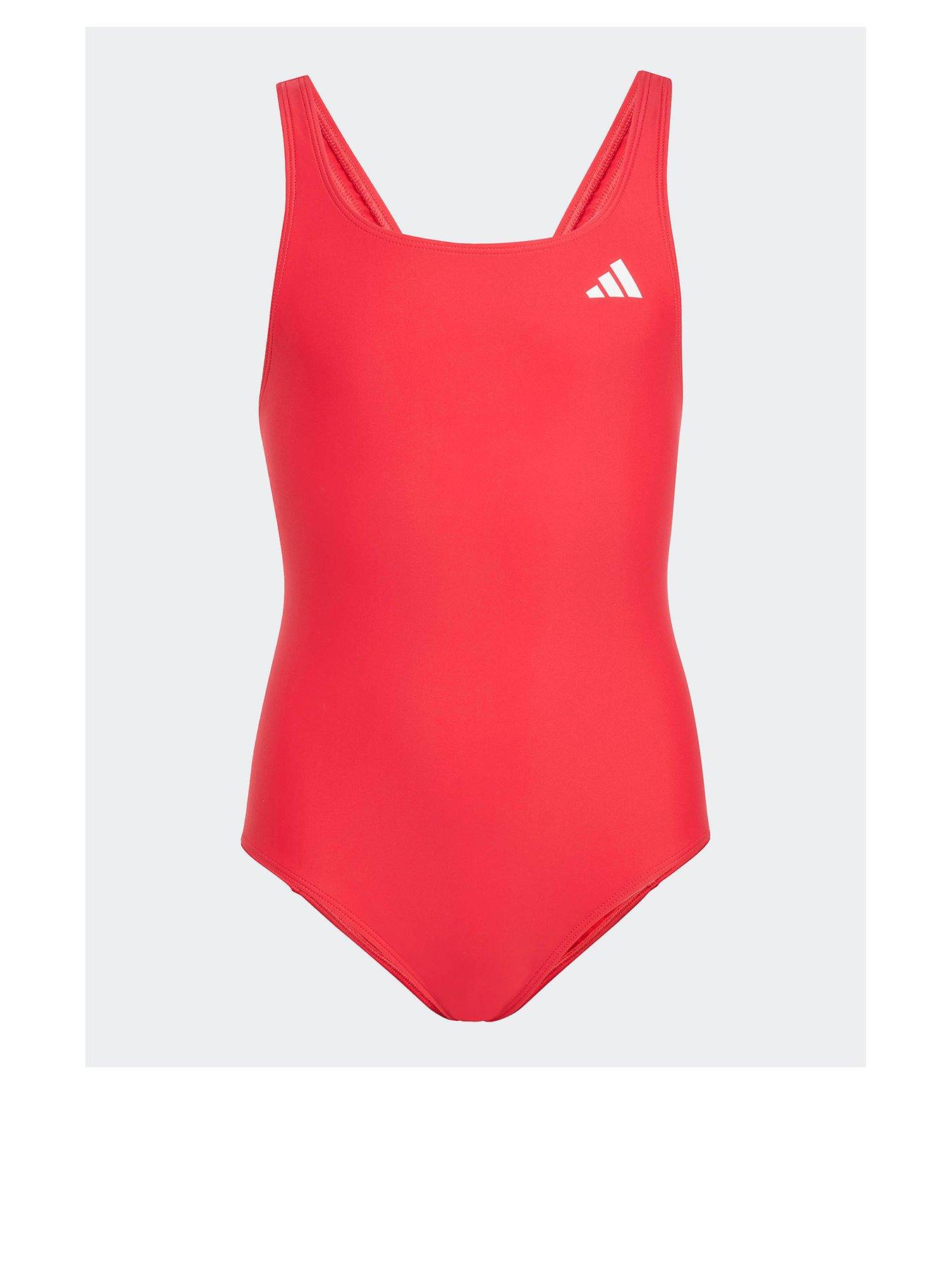 adidas-girls-essentials-v-back-swimsuit-red