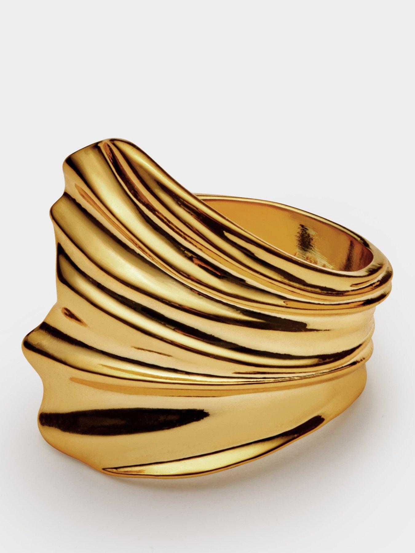 front image of katie-loxton-floramour-ring-gold-coated