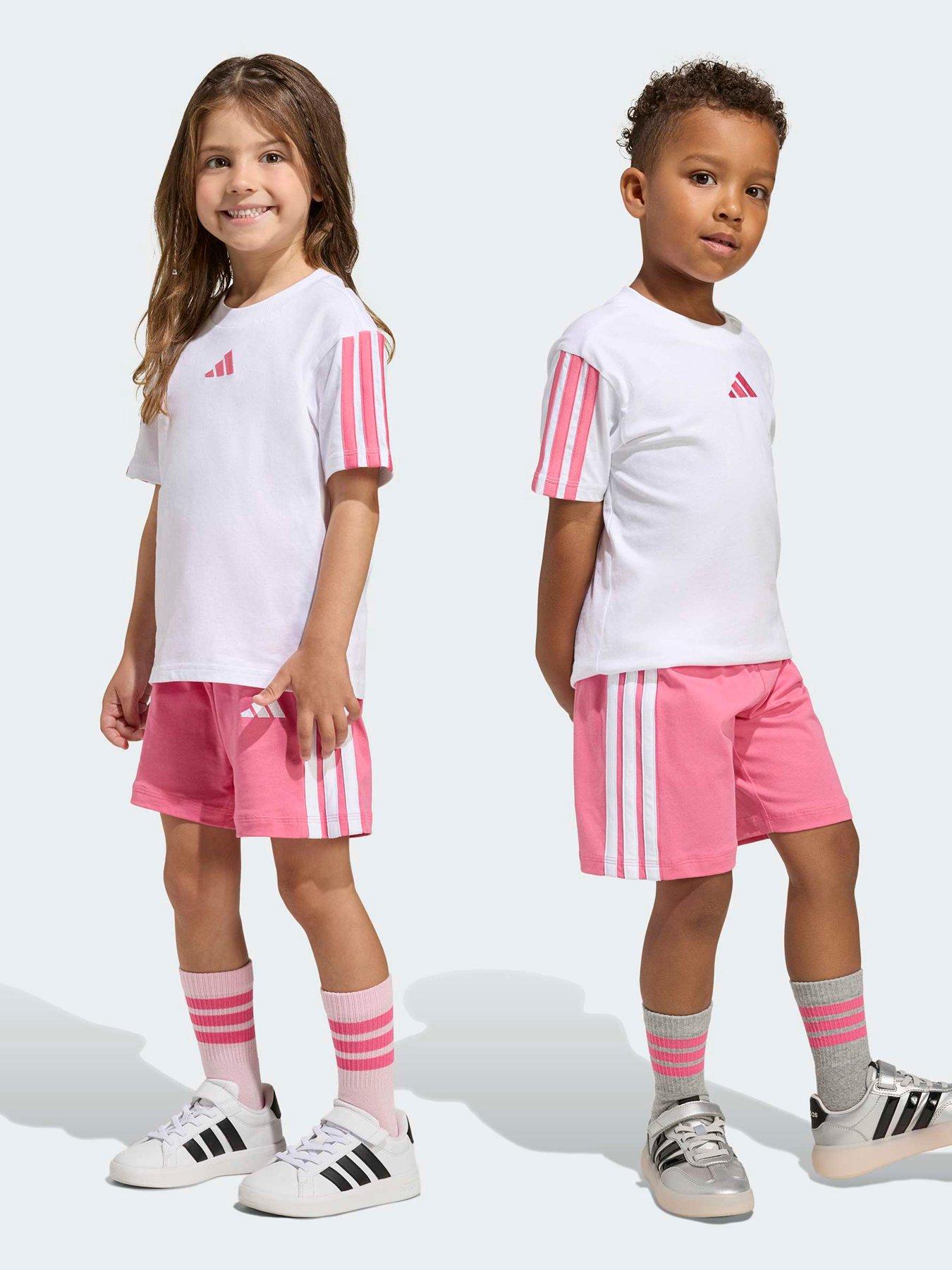 adidas Sportswear Kids Unisex Essentials T-Shirt  &  Shorts Set - White