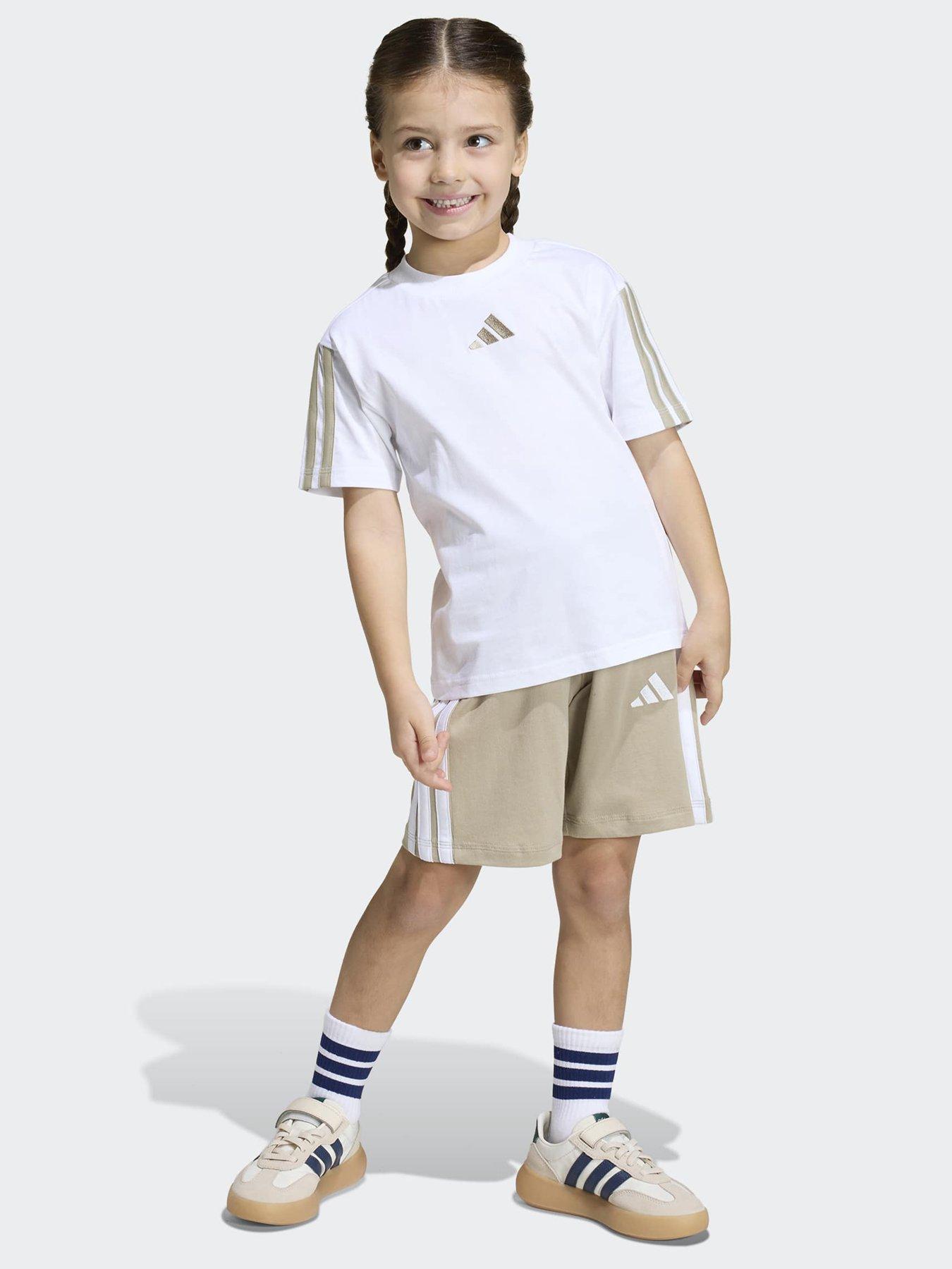 adidas Sportswear Kids Unisex Essentials T-shirt Set - White