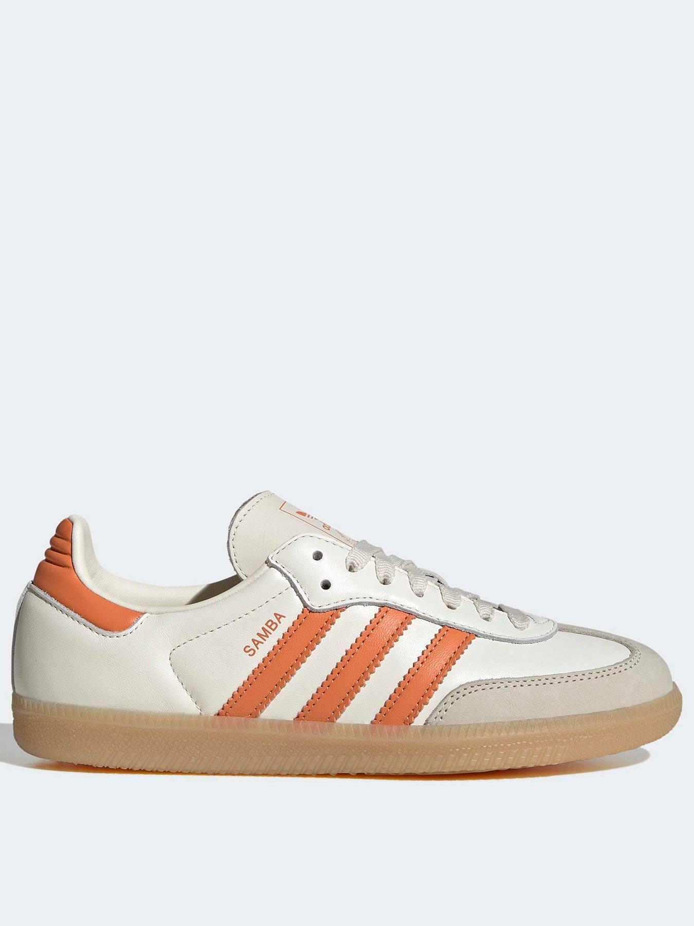  image of adidas-womens-samba-trainers-whiteorange