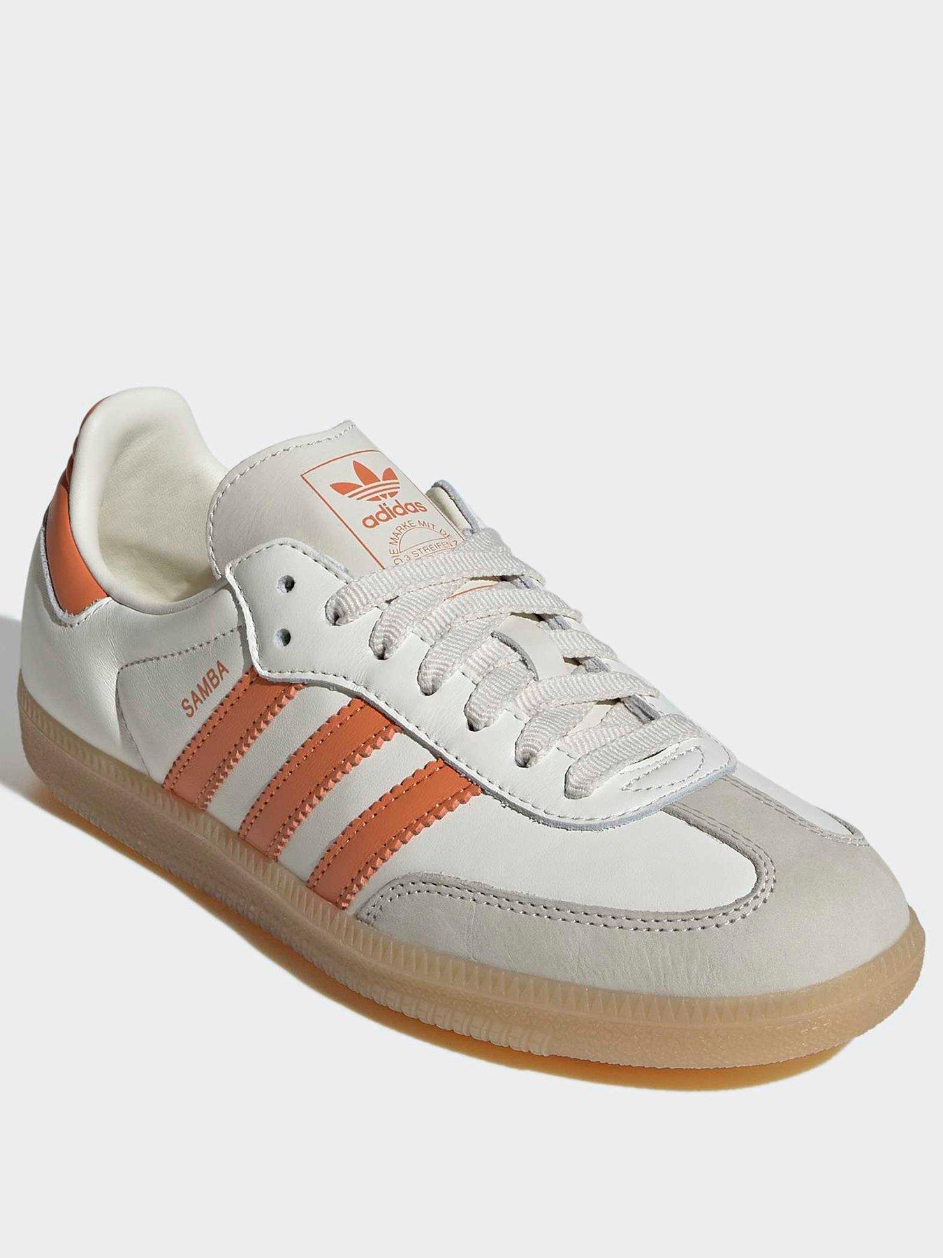  image of adidas-womens-samba-trainers-whiteorange