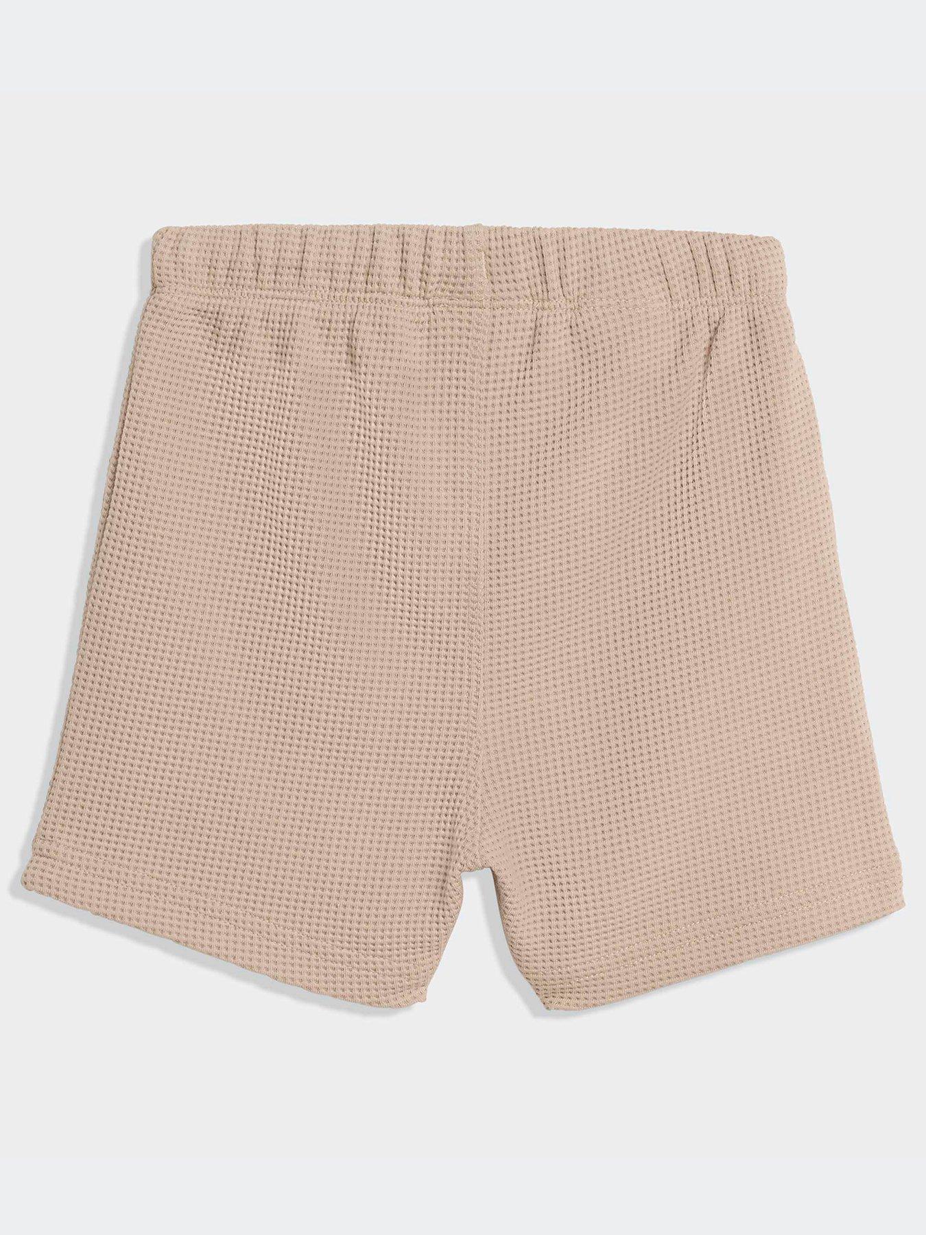 Image 2 of 6 of adidas Originals Infant Unisex Regular Waffle Short T-Shirt Set - Beige