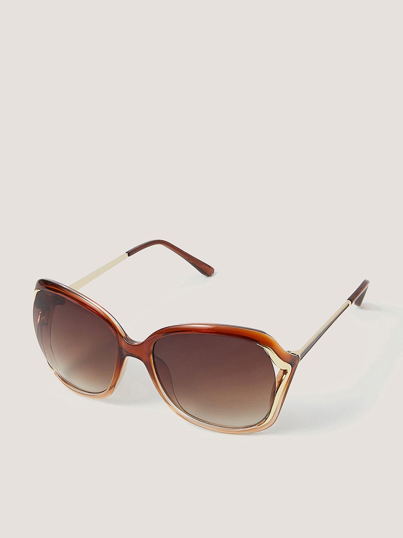 front image of monsoon-ombre-gold-trim-wrap-brown