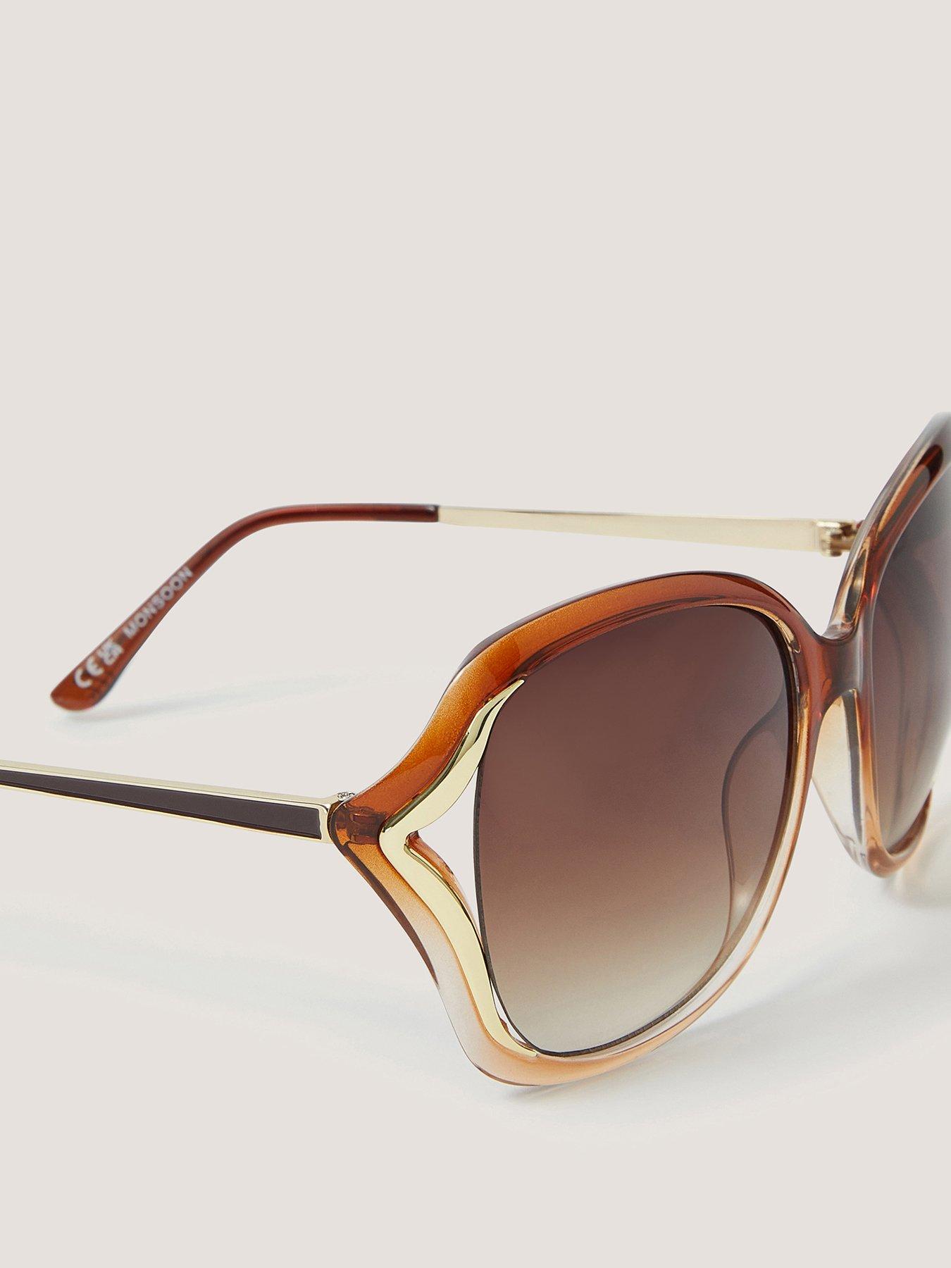  image of monsoon-ombre-gold-trim-wrap-brown