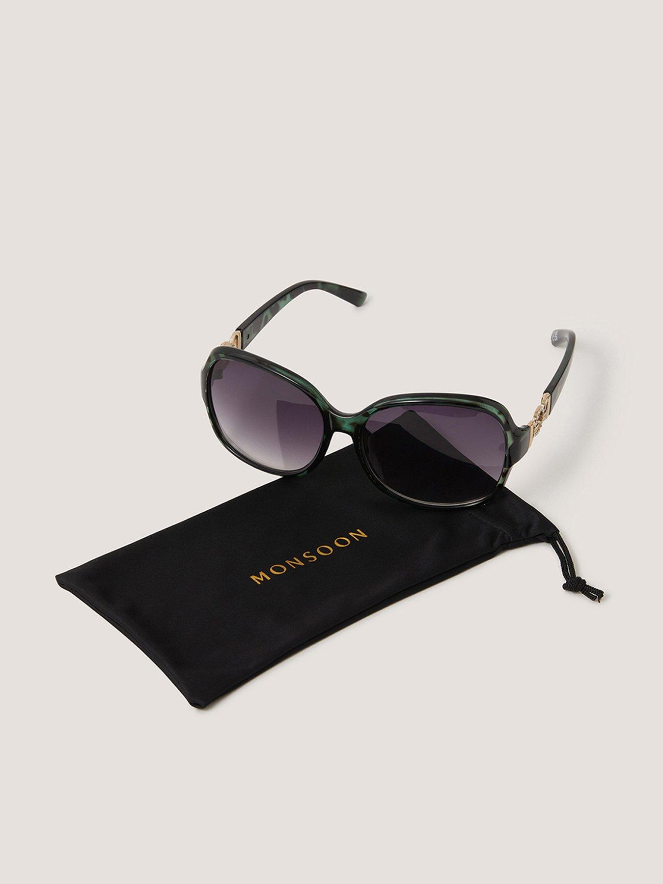 front image of monsoon-wrap-sunglassees-green