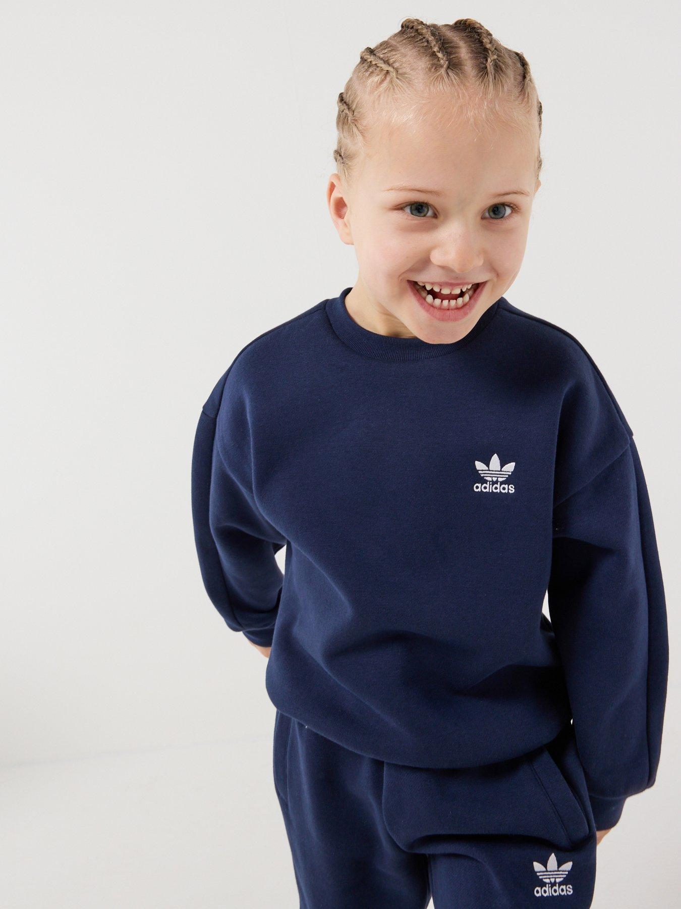 adidas Originals Kids Unisex Loose Crew Jogger Set - Blue