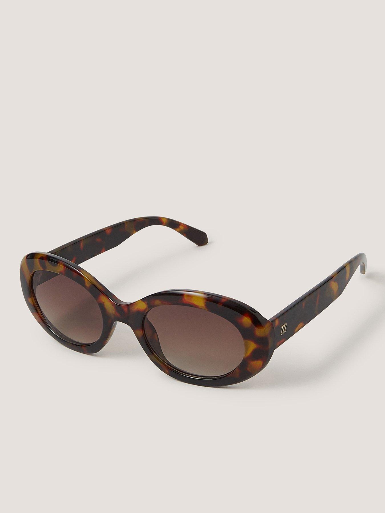 back image of monsoon-tort-oval-sunglass-brown