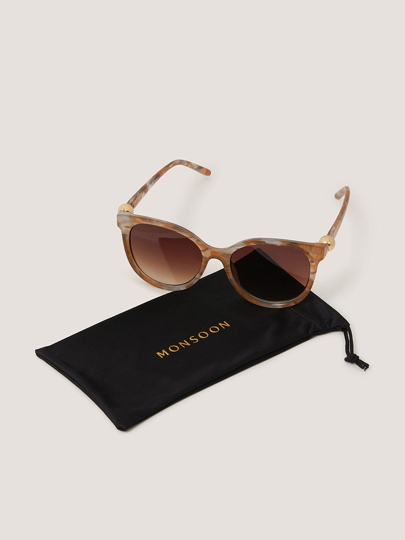  image of monsoon-gold-ball-trim-cateye-brown