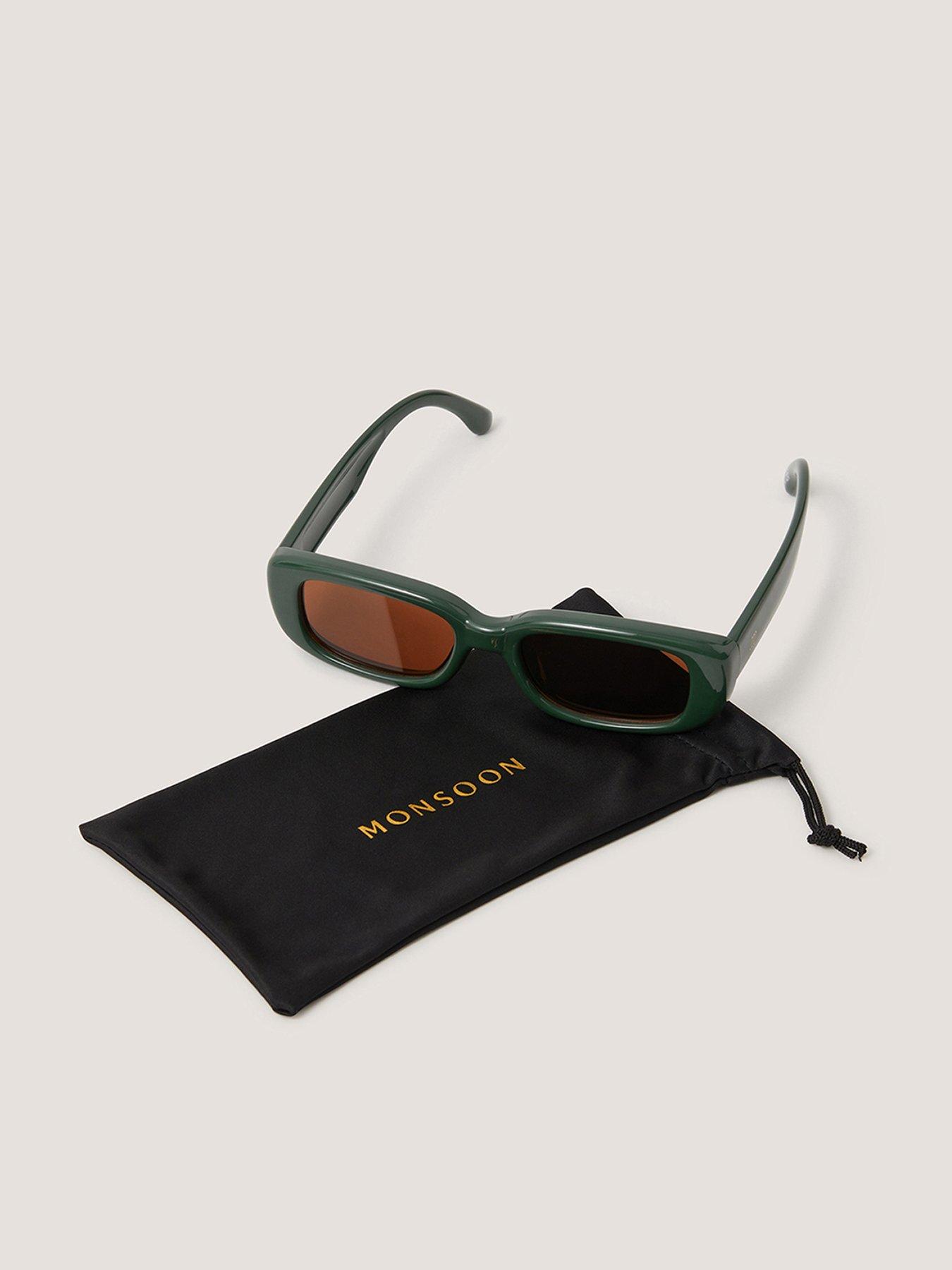 Image 1 of 3 of Monsoon Narrow Bubble Sunglasses - Green