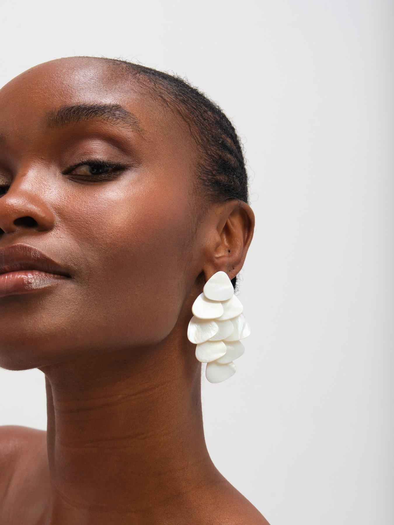  image of mood-statement-shell-droplet-earrings