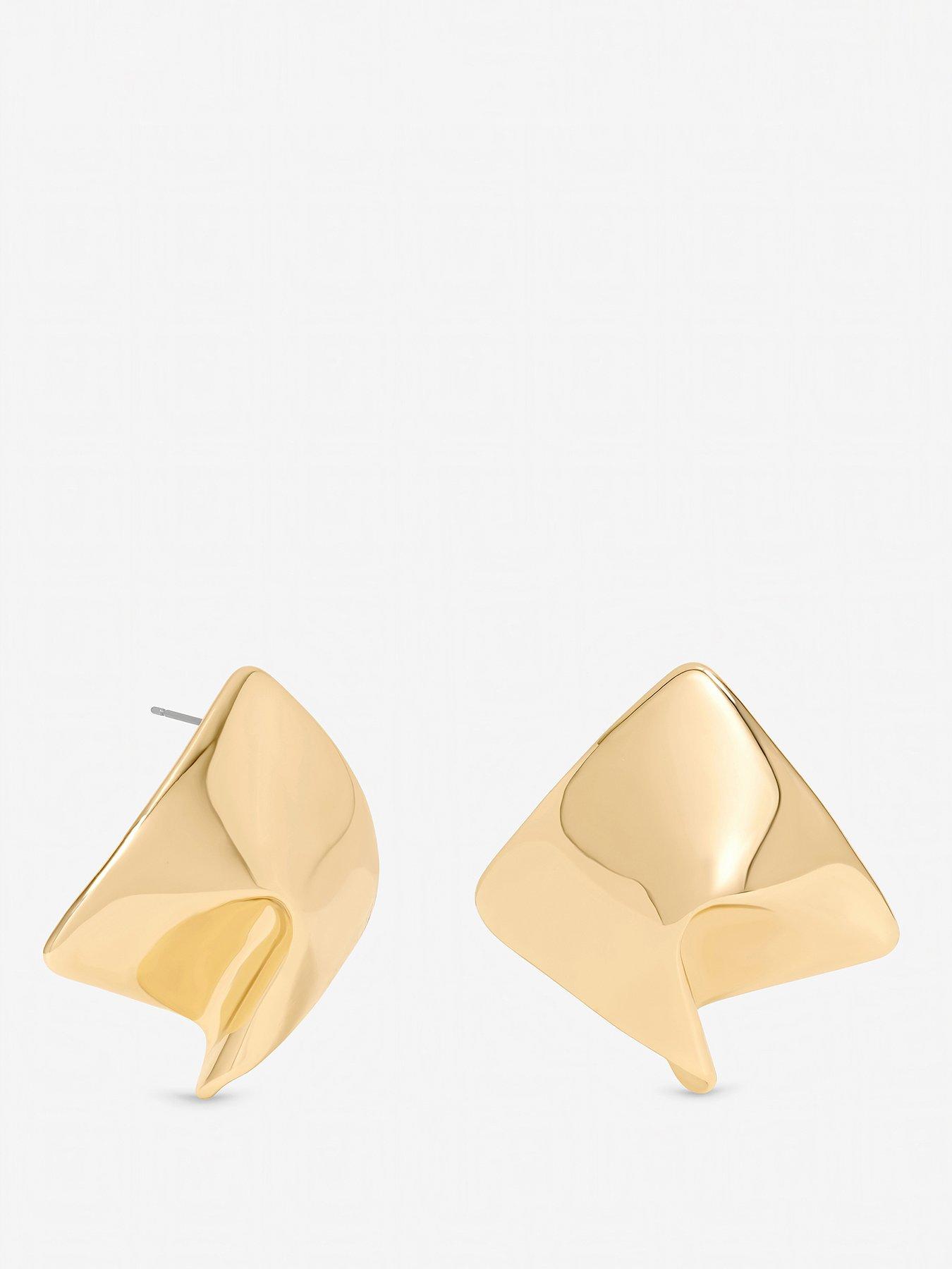front image of mood-gold-plated-liquid-earrings