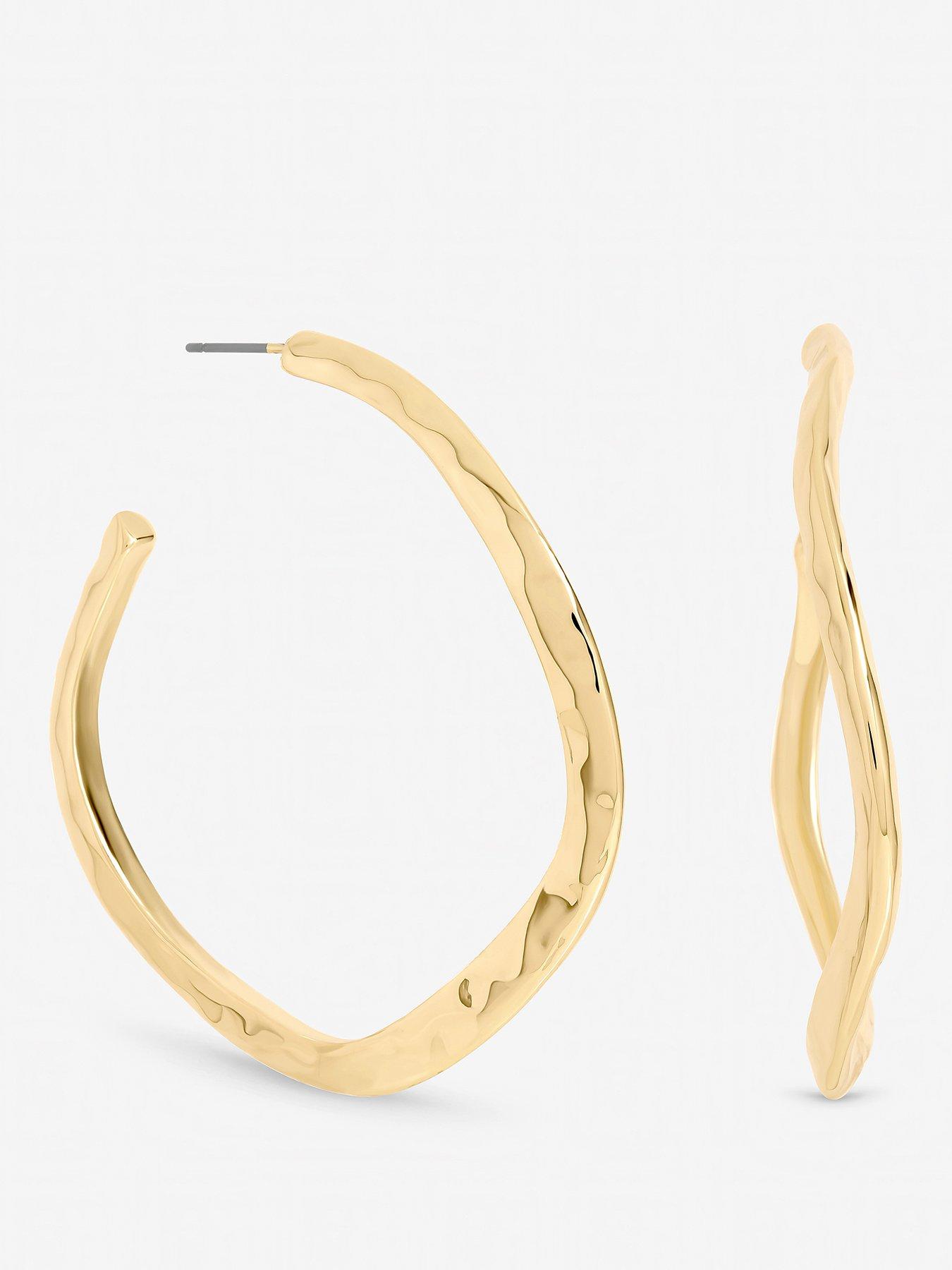 front image of mood-gold-plated-large-molten-hoops
