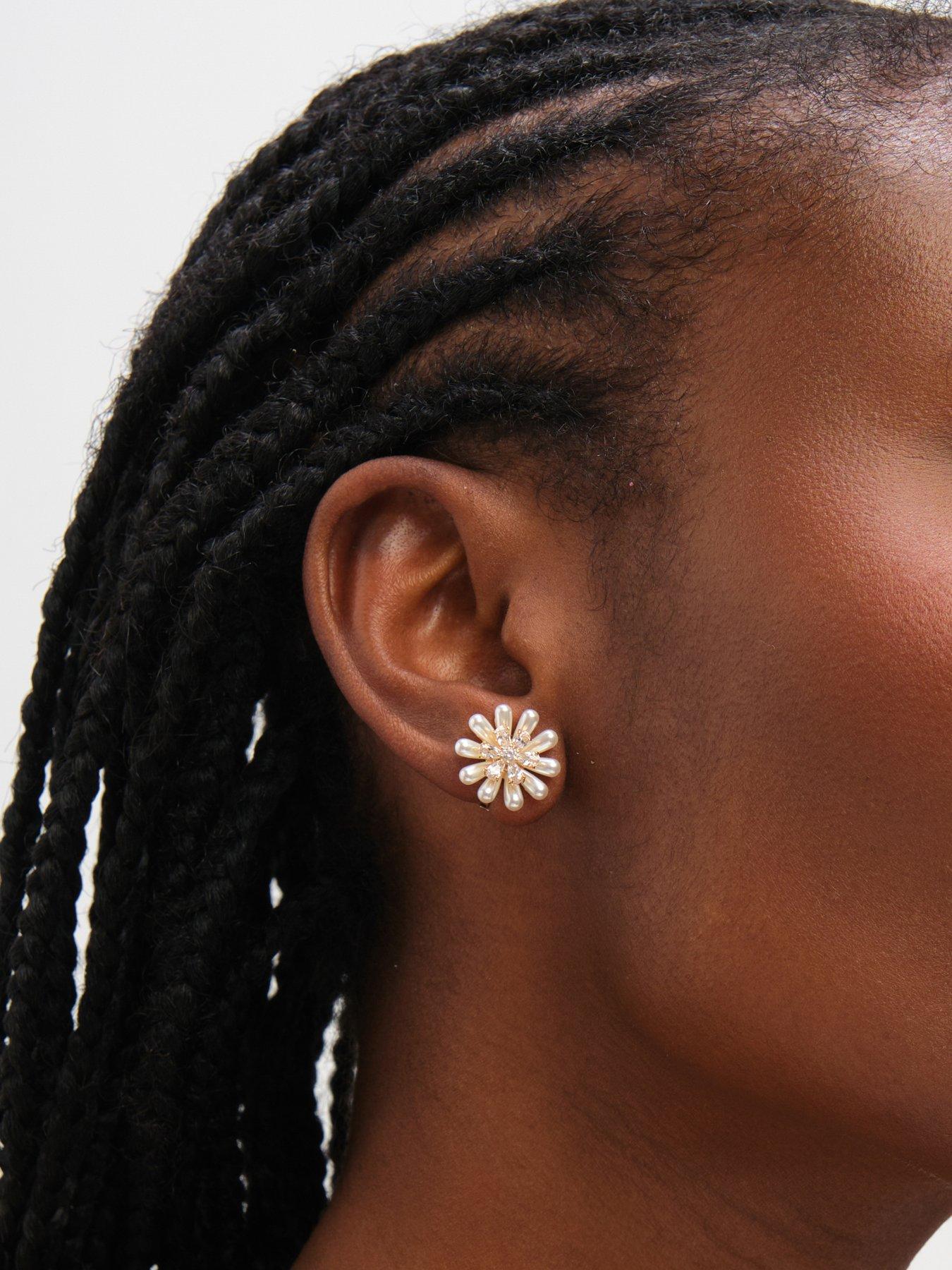 Image 2 of 3 of Jon Richard Gold Plated Pearl and Crystal Flower Clip Earrings