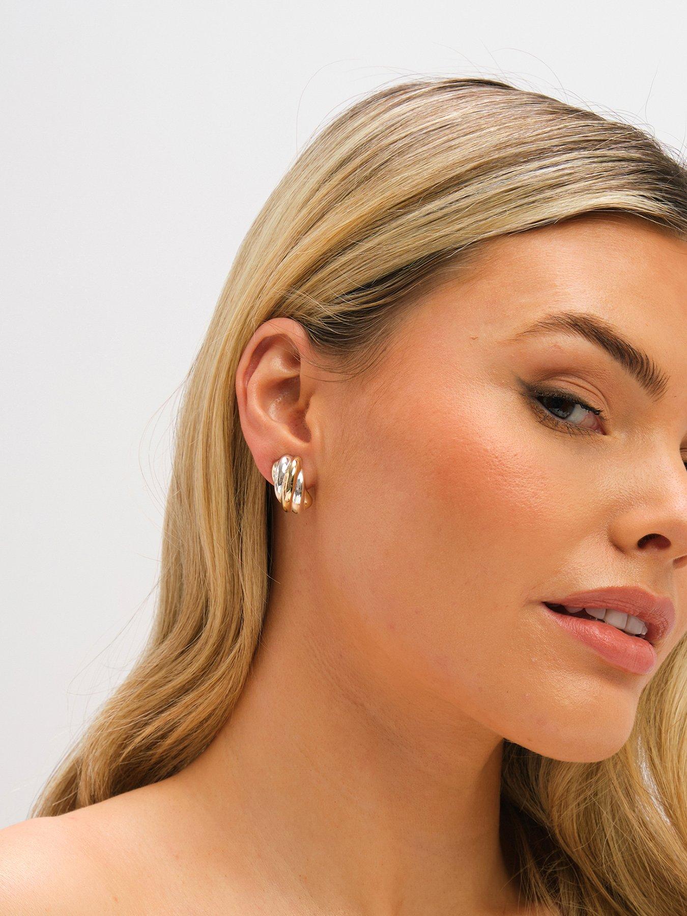  image of jon-richard-two-tone-clip-earrings