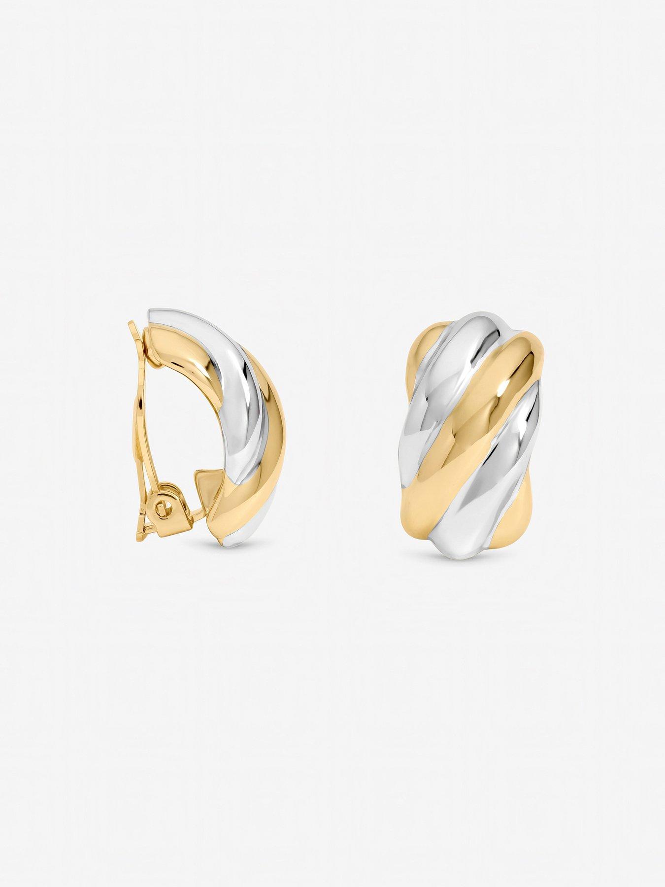  image of jon-richard-two-tone-clip-earrings