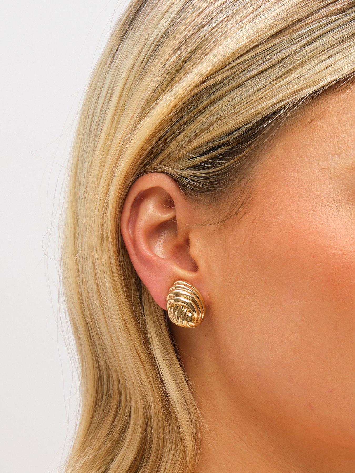  image of jon-richard-gold-plated-shell-clip-earrings