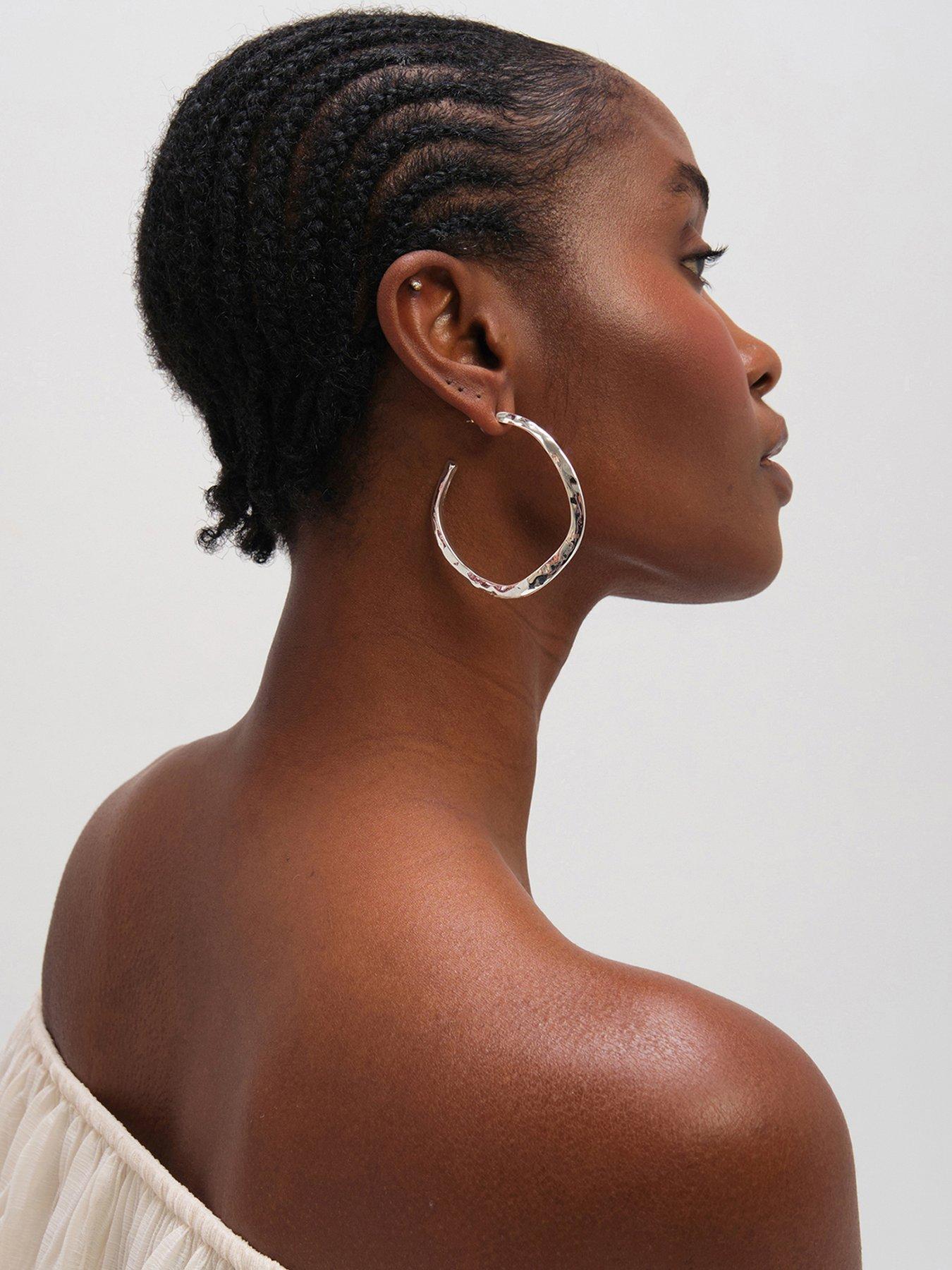  image of mood-silver-plated-large-molten-hoops