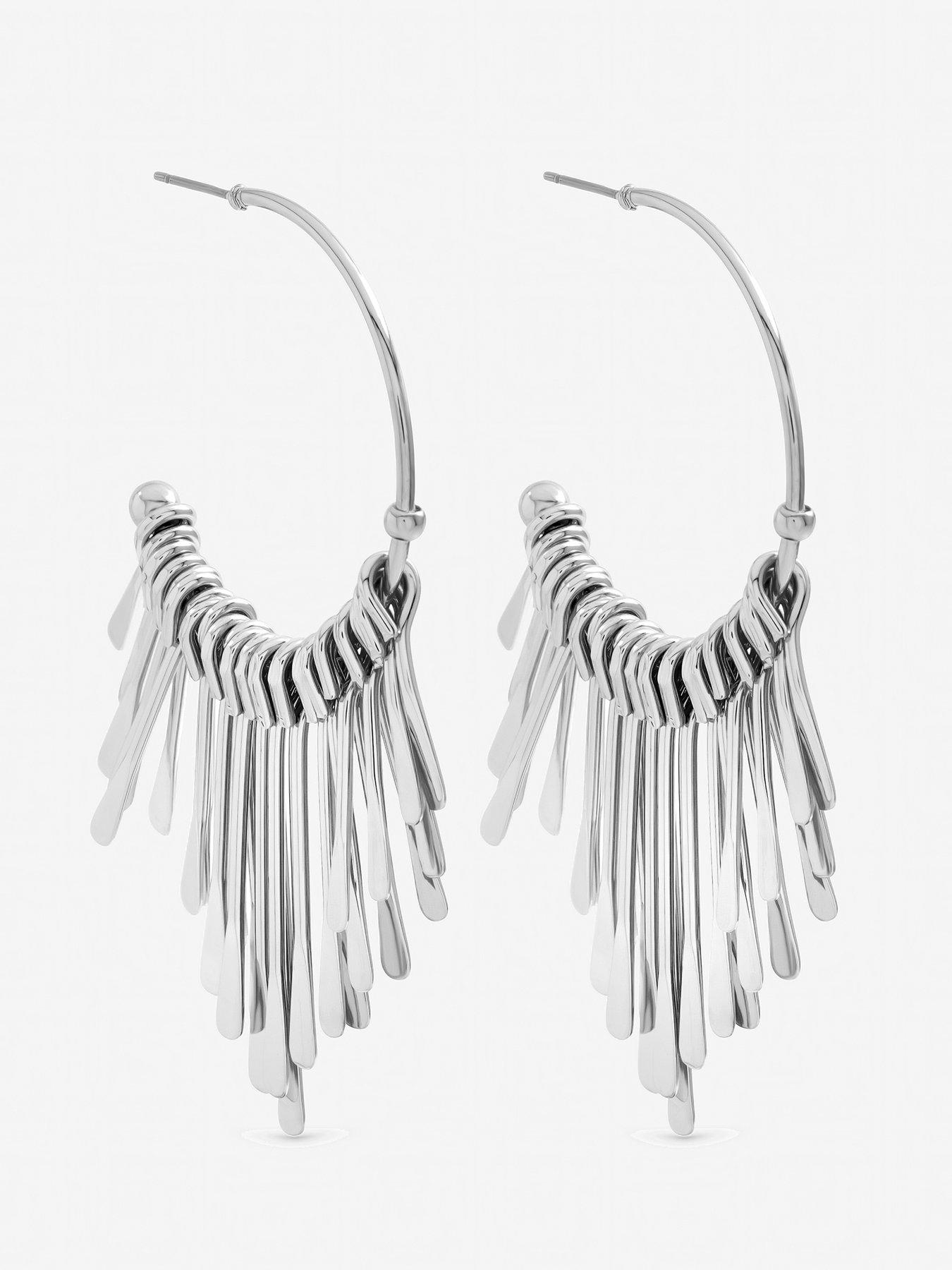 stillFront image of mood-silver-plated-polished-stick-hoops