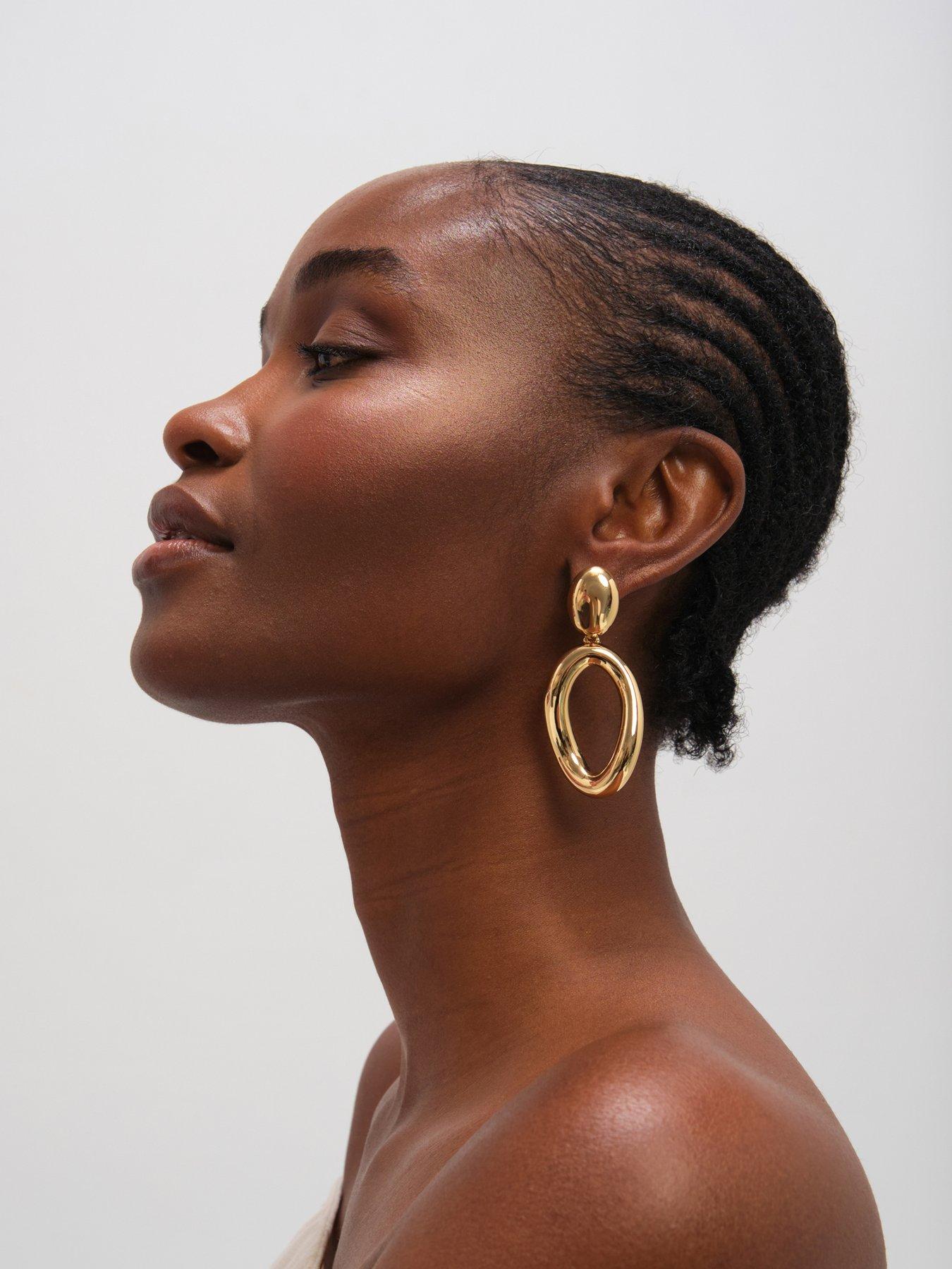 Image 3 of 3 of Mood Gold Plated Polished Open Drop Earrings