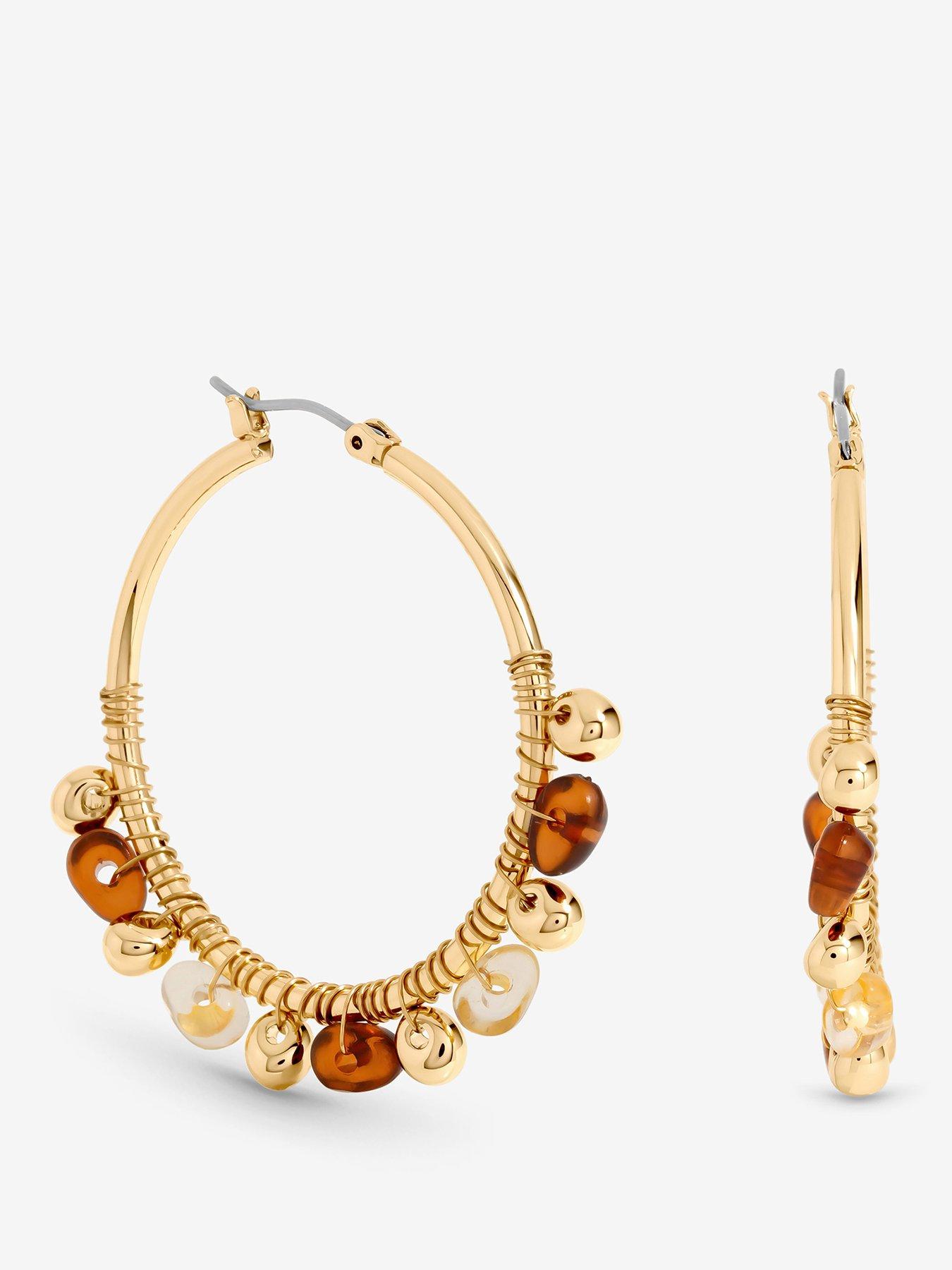 Mood Mood Gold Polished and Resin Hoop Earrings