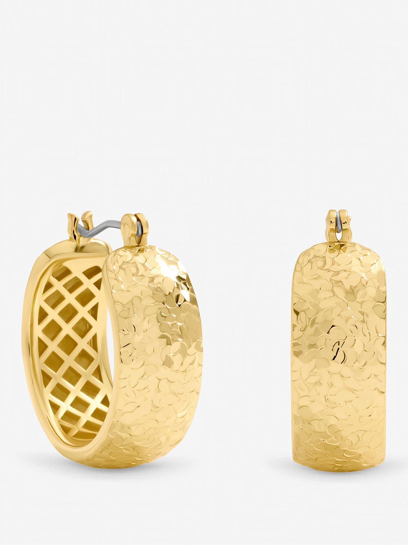  image of jon-richard-textured-large-hoop-earrings