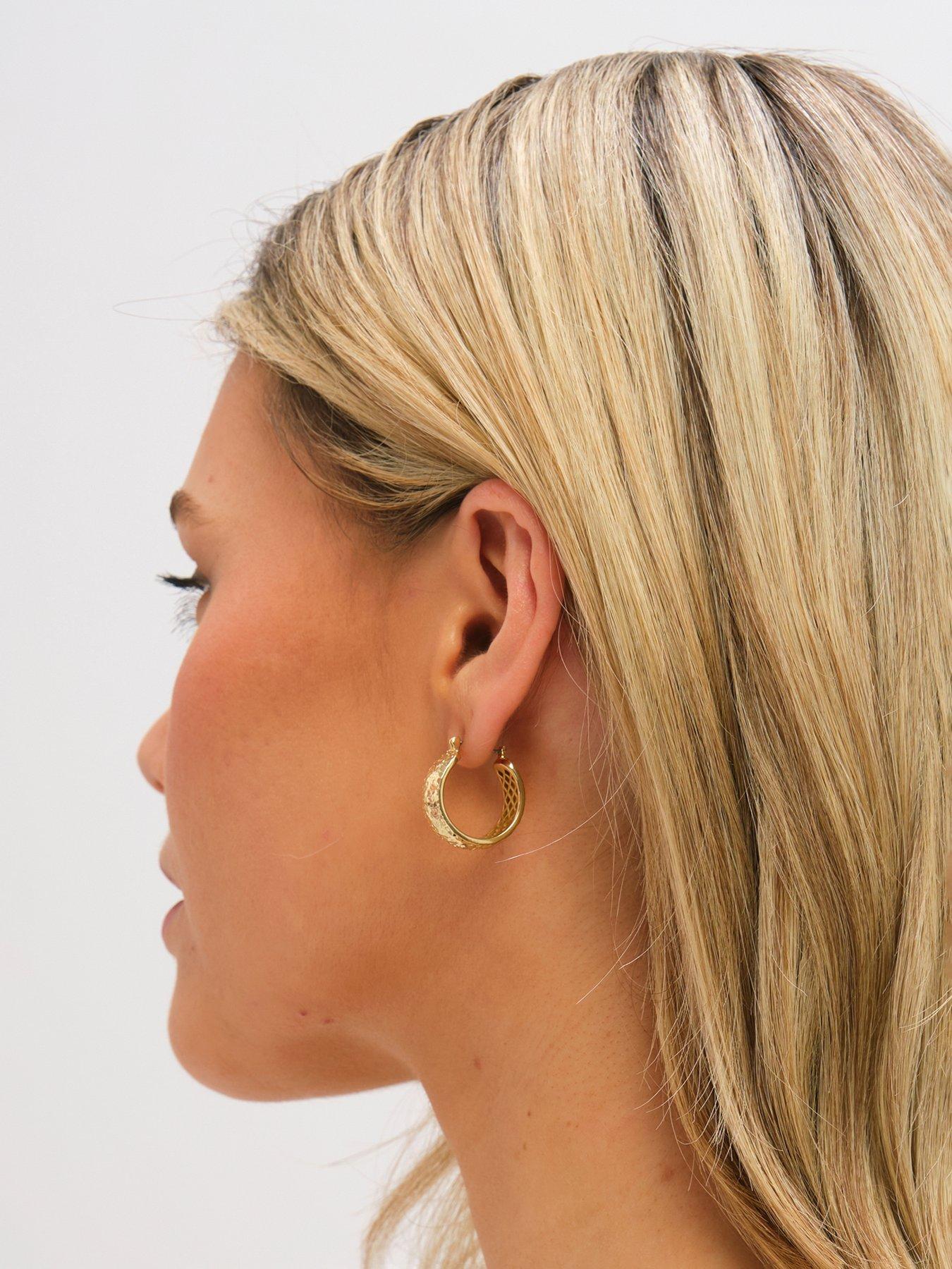  image of jon-richard-textured-large-hoop-earrings