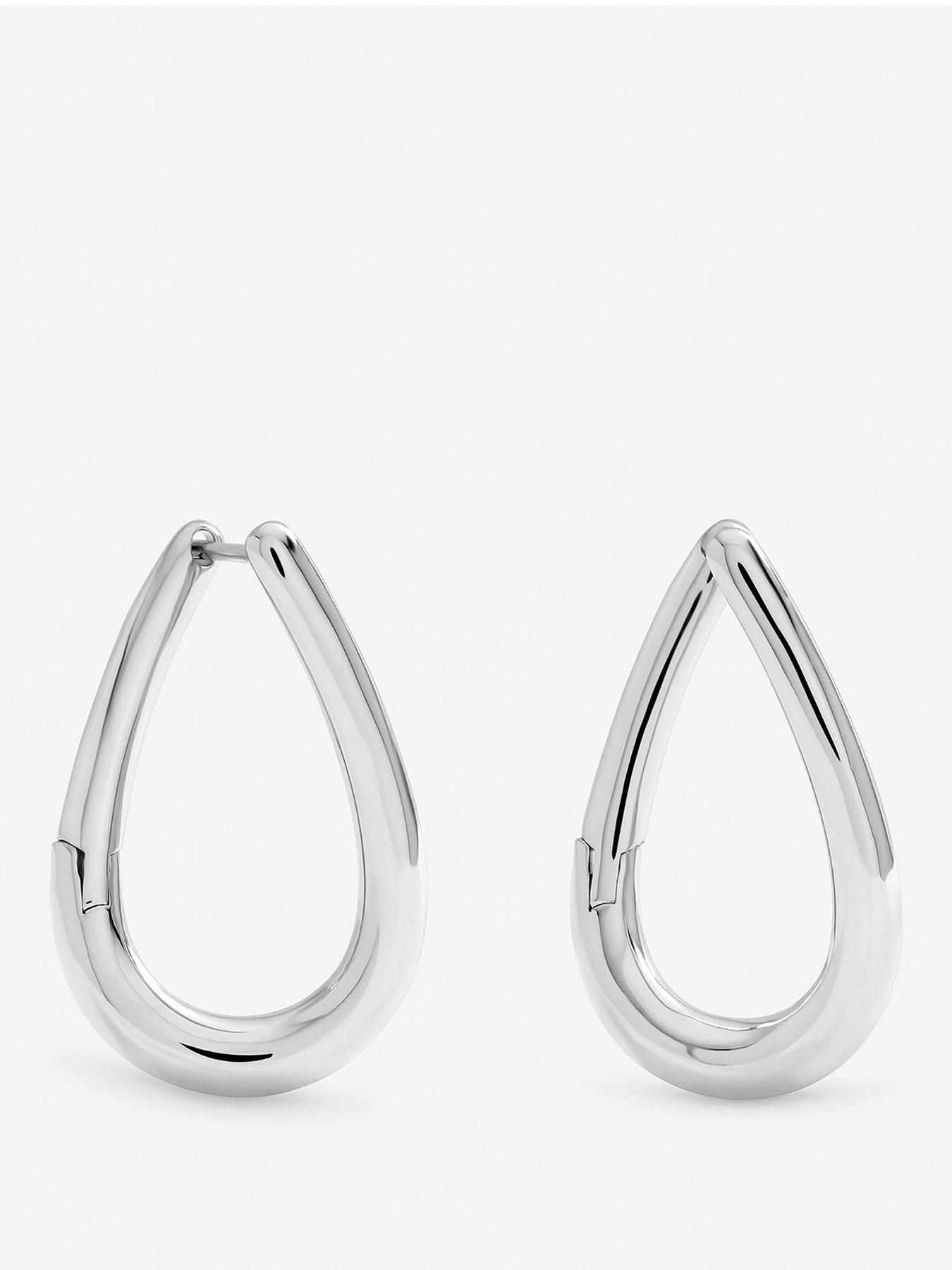 Image 1 of 1 of Jon Richard Silver Plated Twist Hoop Earrings