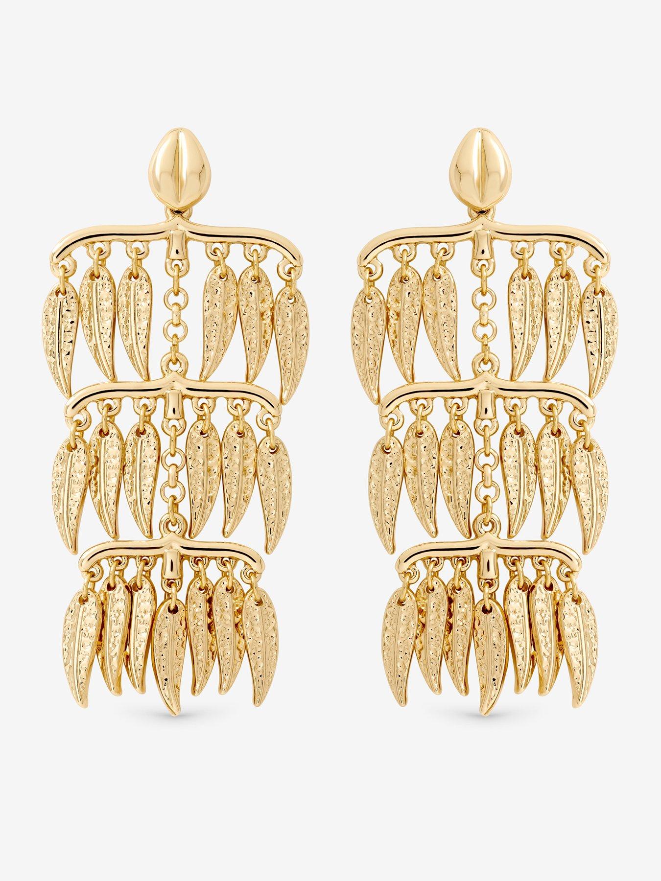 stillFront image of mood-gold-plated-cascading-leaf-earrings
