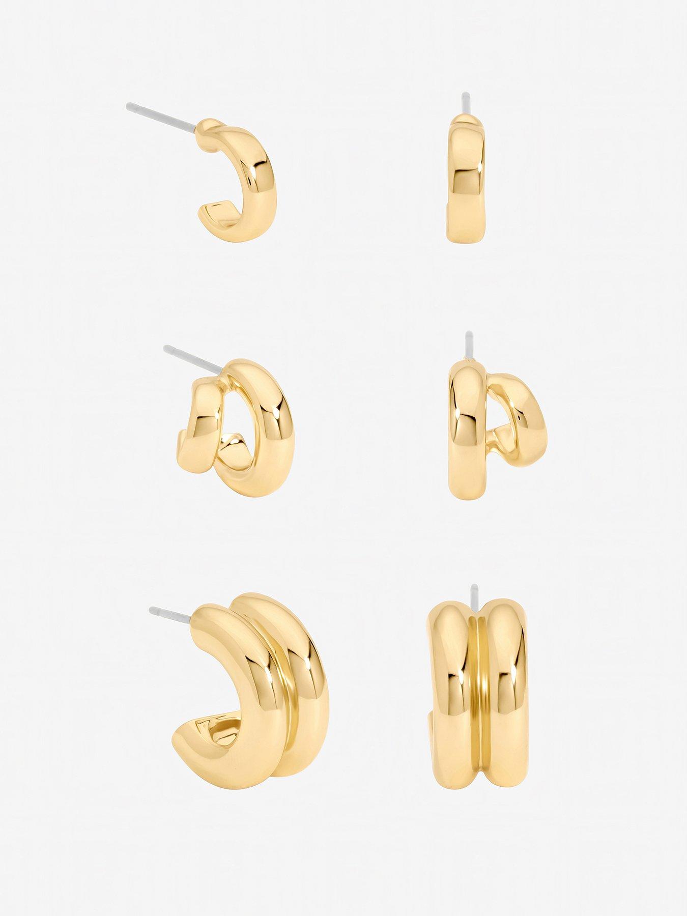 Mood Gold Plated Hoops - Pack of 3