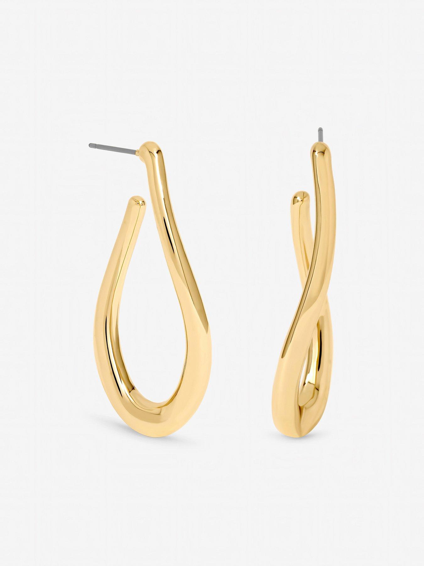  image of mood-gold-plated-twist-hoop-earrings
