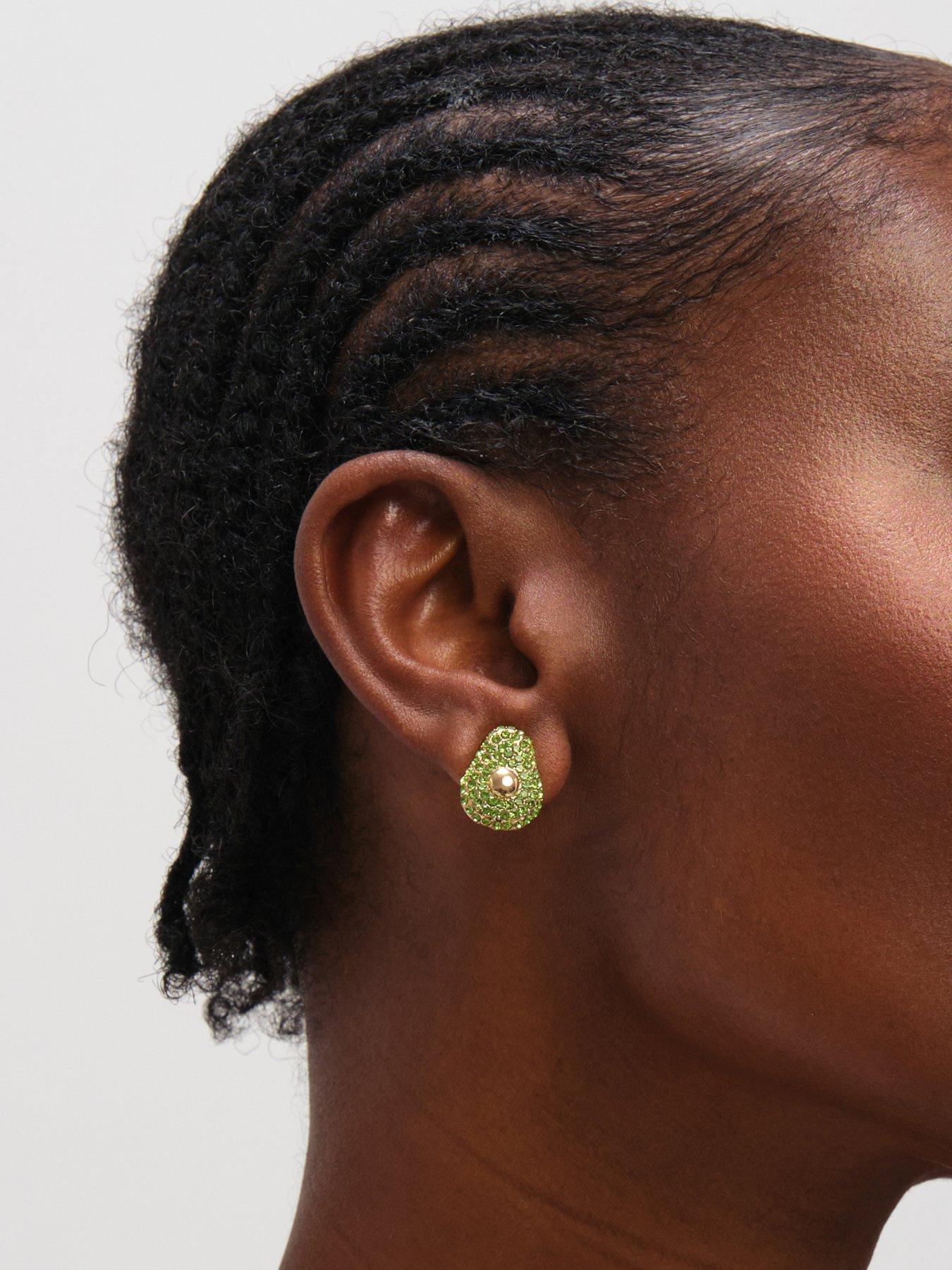 Image 2 of 4 of Mood Gold Plated and Crystal Fruit Earrings - Pack of 3