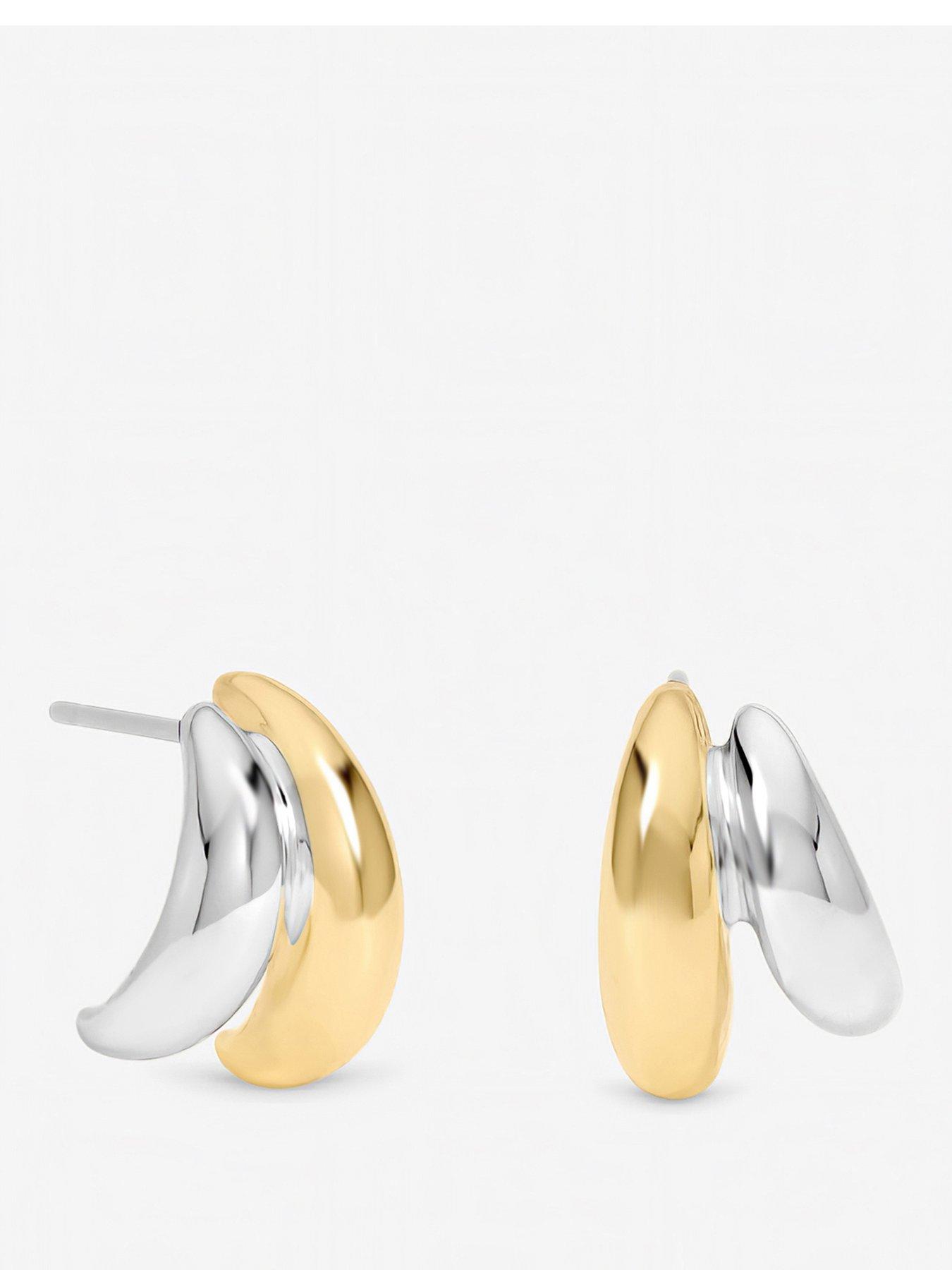  image of jon-richard-two-tone-double-row-hoop-earrings