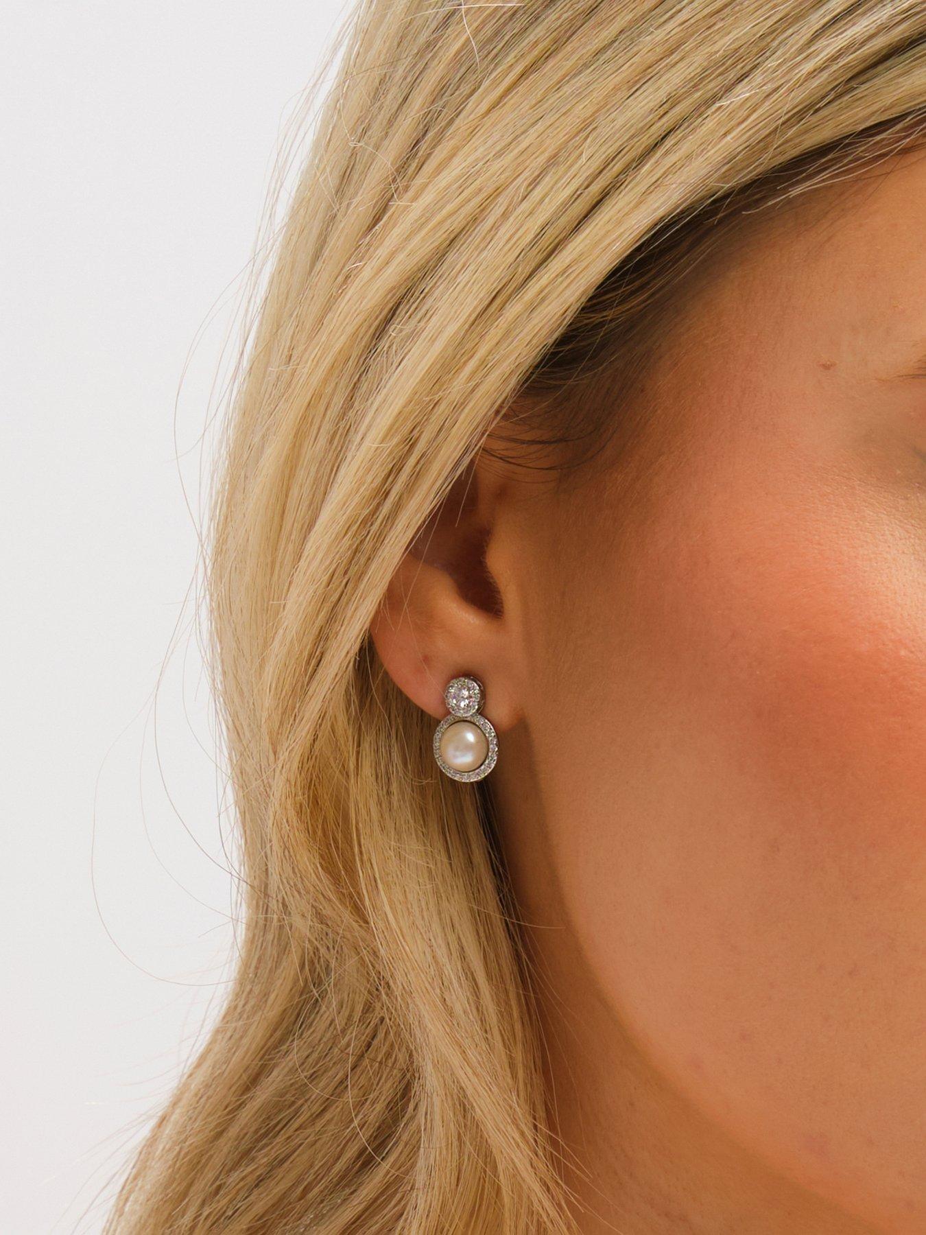 Image 2 of 3 of Jon Richard Two Tone Door Knocker Earrings