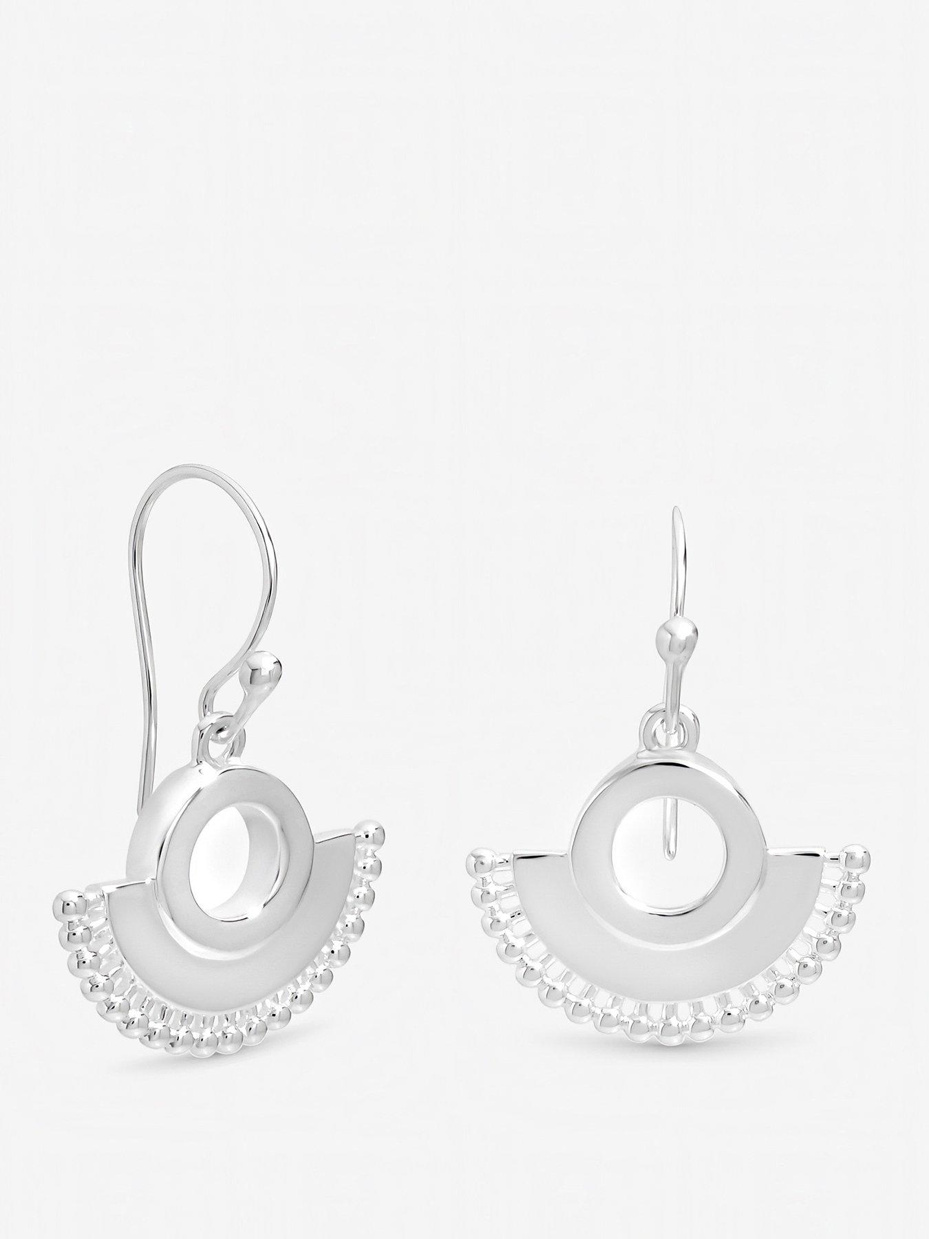 Inicio Beaded Fan Fishhook Earrings