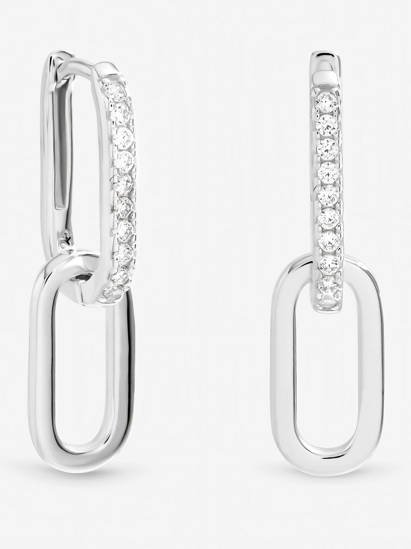 front image of inicio-polished-double-link-drop-earrings