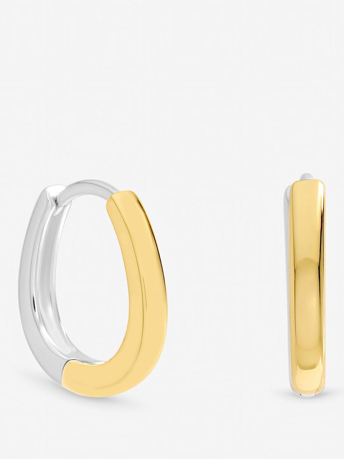  image of inicio-two-tone-half-and-half-hoop-earrings