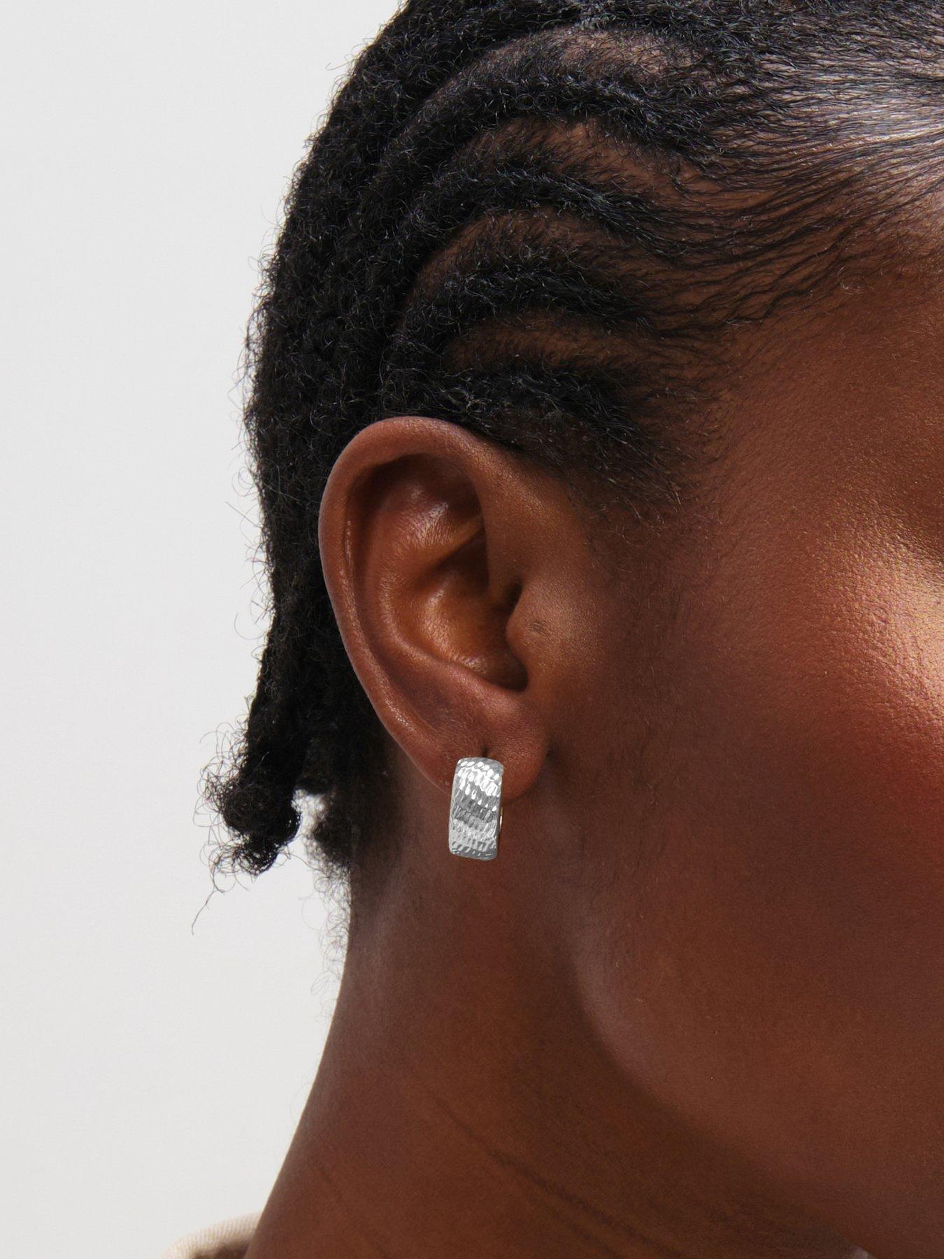 image of inicio-textured-chubby-hoop-earrings