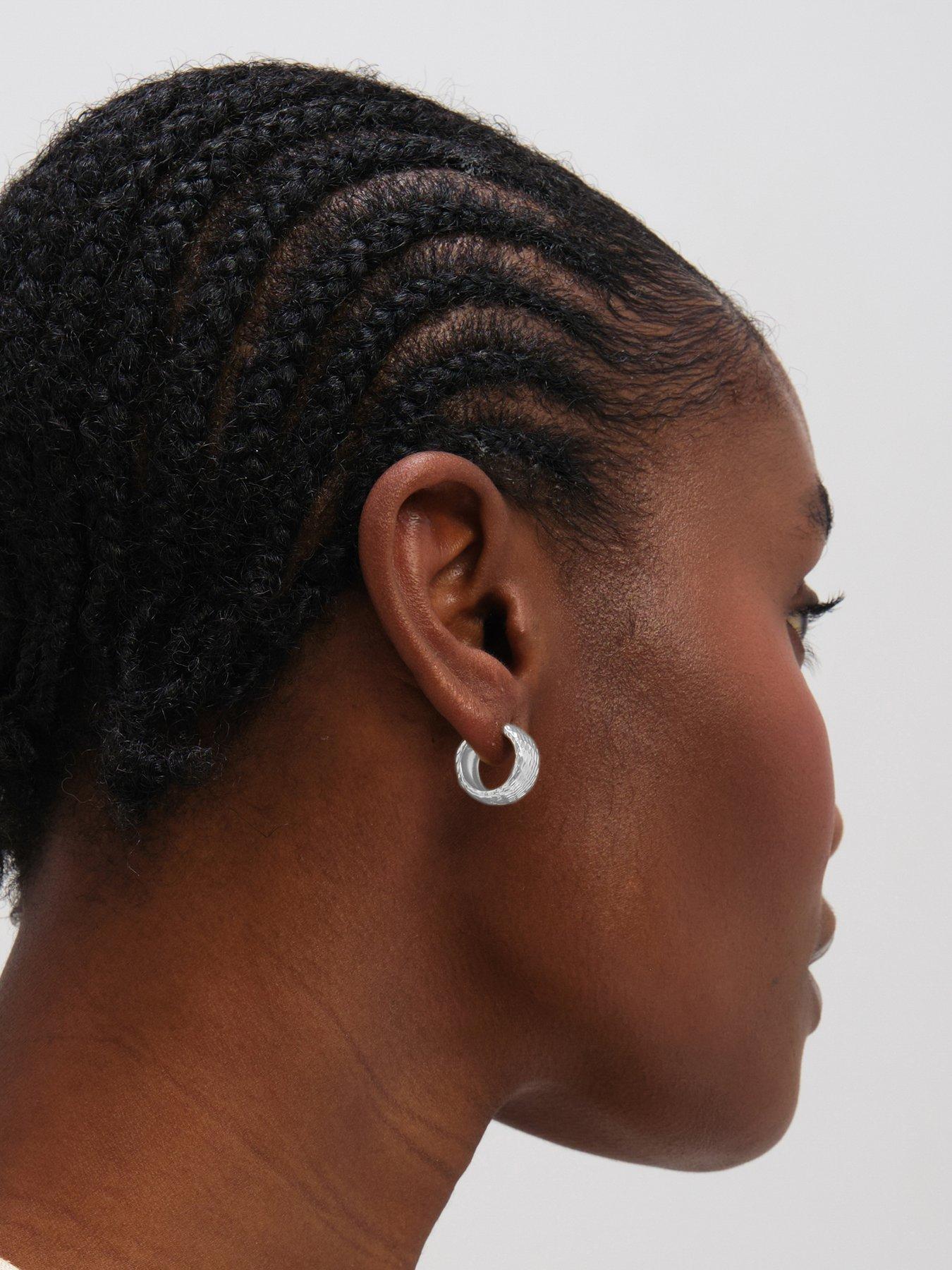  image of inicio-textured-chubby-hoop-earrings